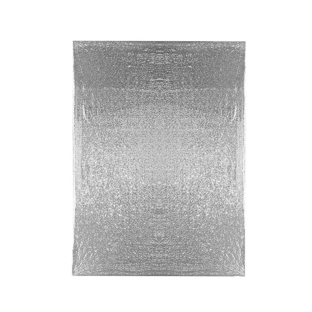 HOMEMAXS  3 Pieces Silver Fabric Backdrop Curtain Sparkly Drape Bride