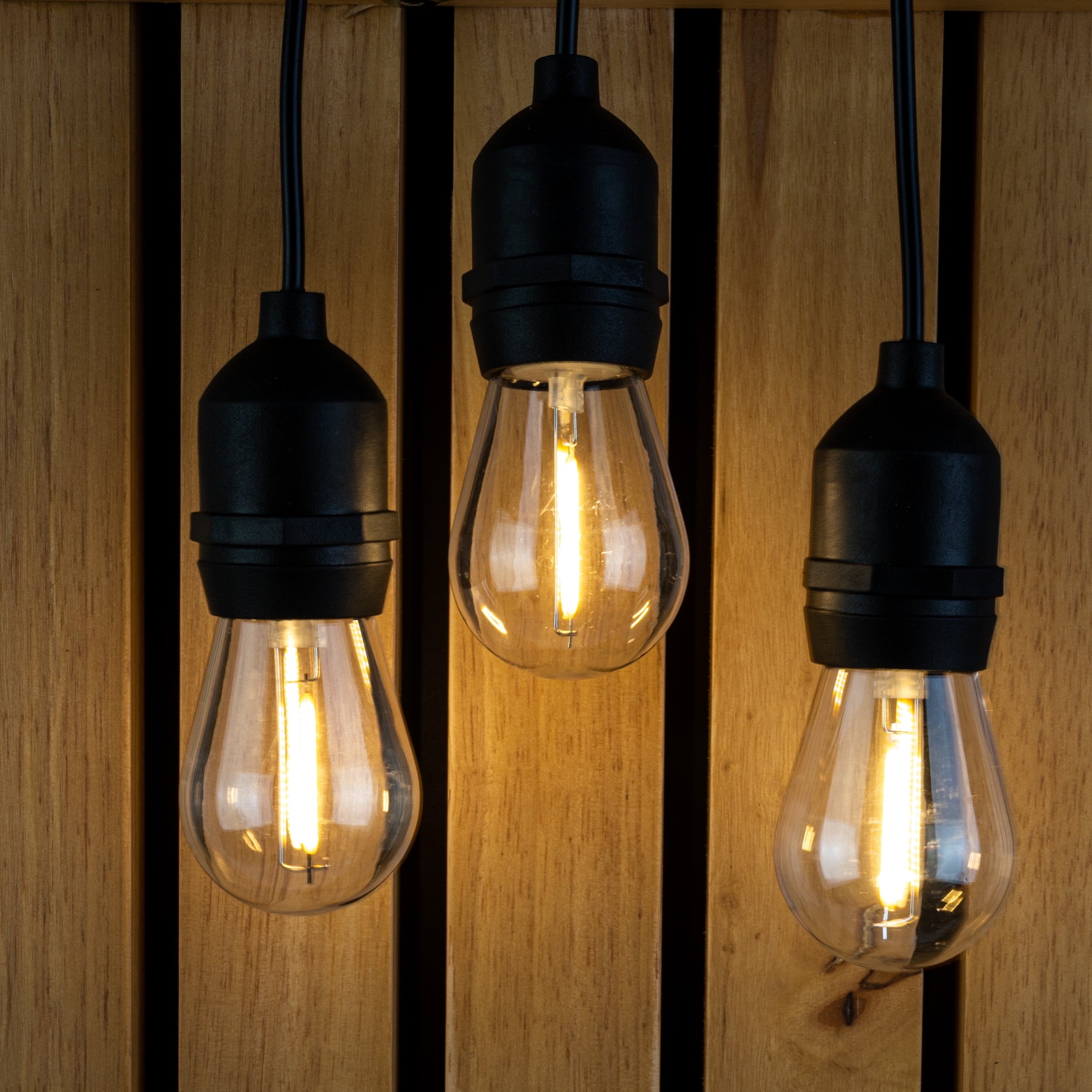 Pure Garden 50FT Outdoor String Lights with Vintage-Style LED Edison Bulbs