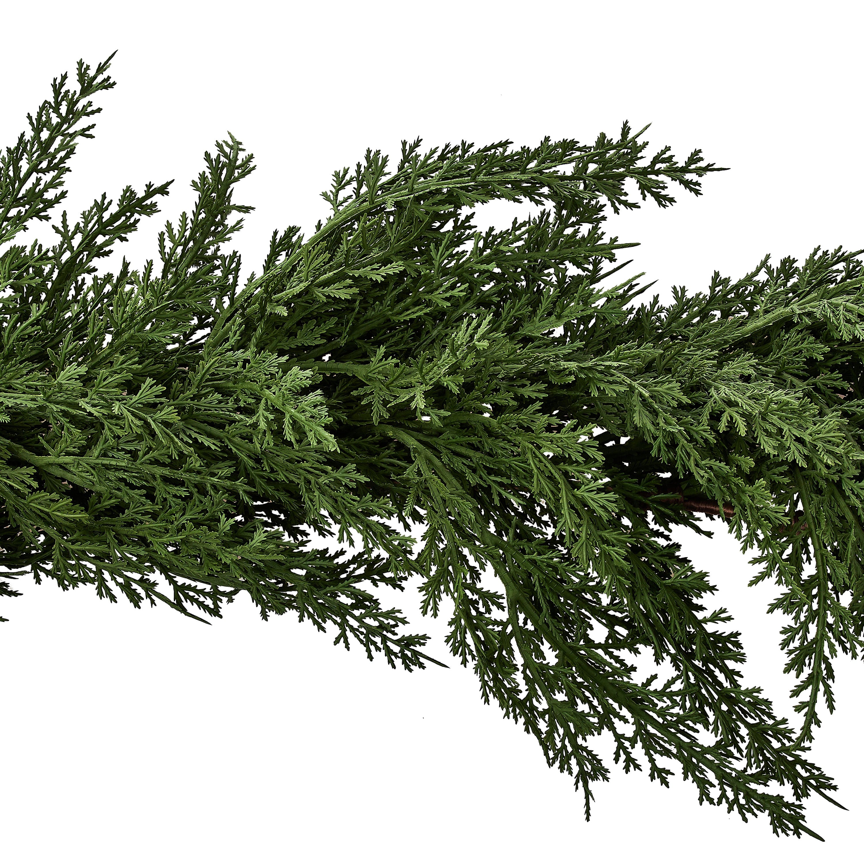 My Texas House 9ft Non-lit Natural Feel Cedar Green Artificial Christmas Garland, Soft PE