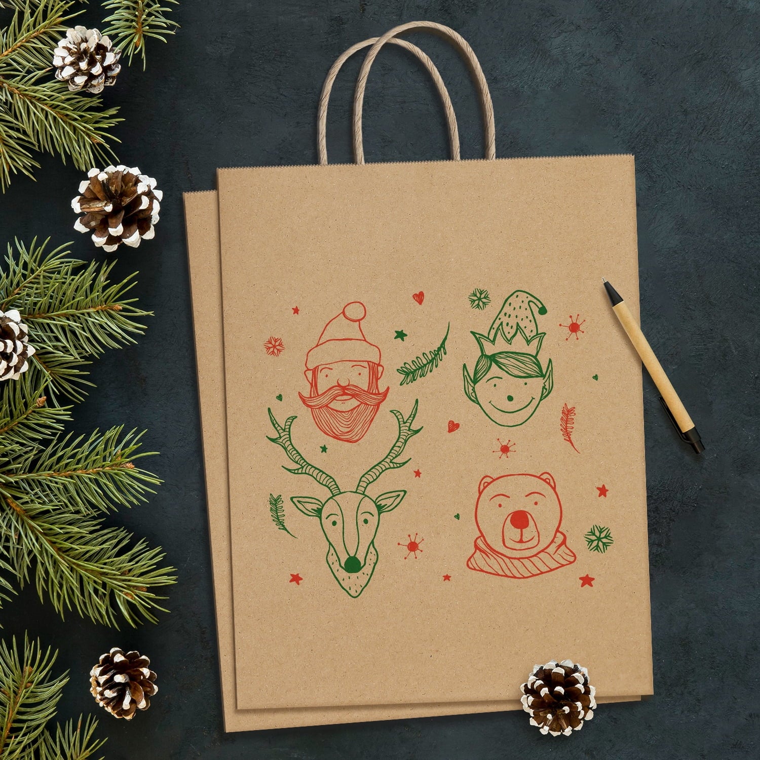 BagDream 50 Pack Paper Gift Bags 13x7x17 Recyclable Brown Kraft Paper Bags with Handles Bulk Party Bags, Shopping Bags, Retail Bags, Merchandise Bags