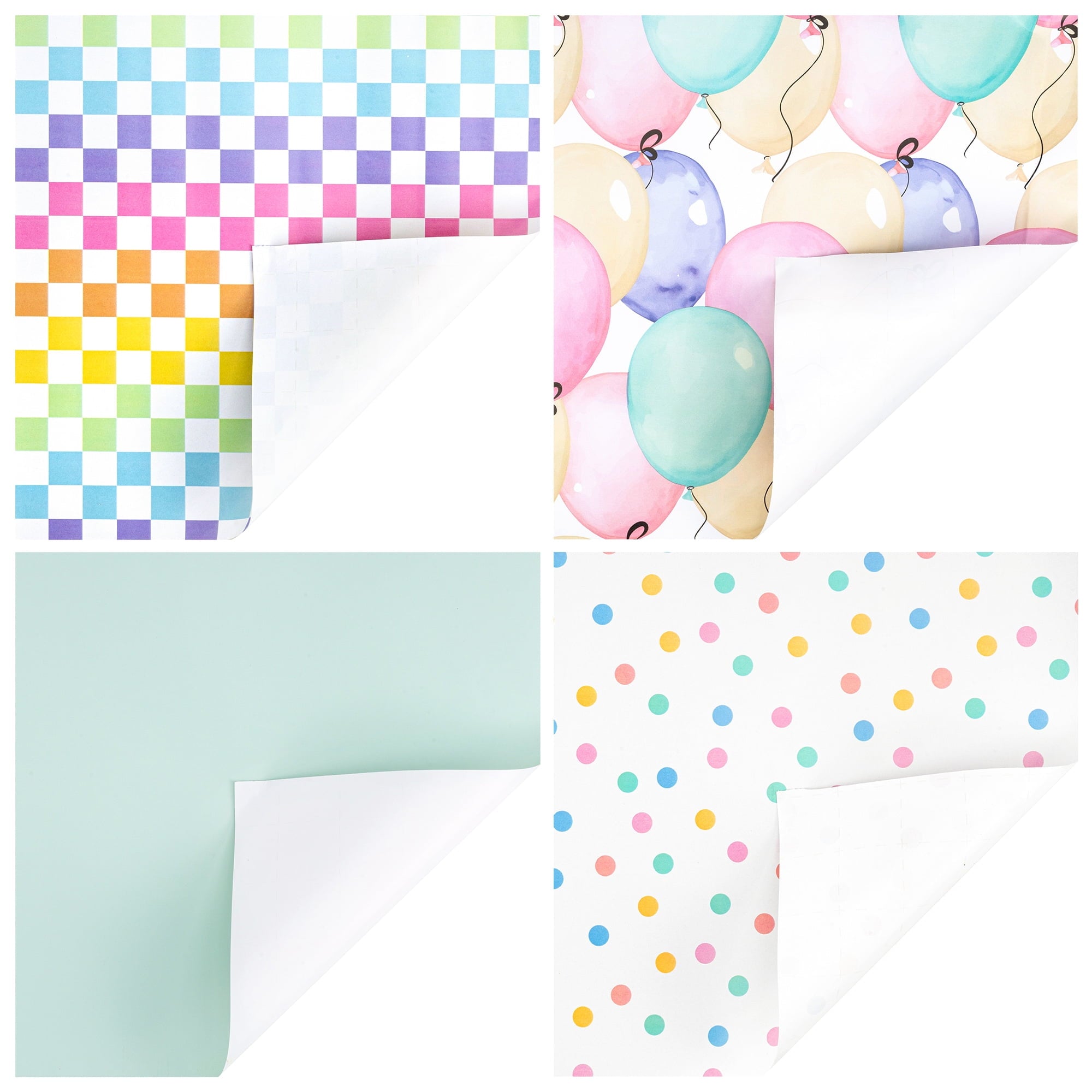 LaRibbons 30" x 8' Birthday Gift Wrap Kit, Wrapping Paper Rolls and Bows, Ribbon Eggs, Gift Tags, Pastel Party