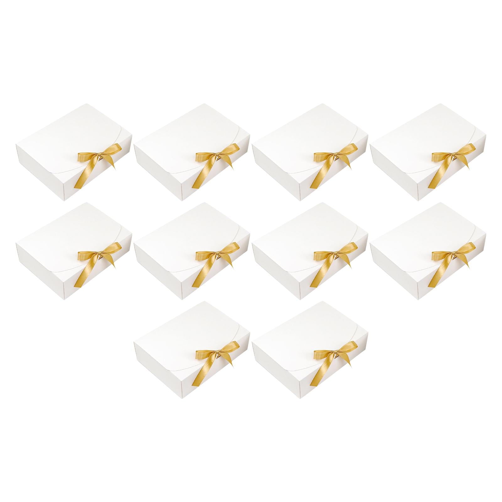 S SERENABLE 10x Wedding Gift Boxes DIY Packaging Bag W/Ribbon Gift Wrapping Box Candy Boxes for Centerpiece Party Decoration 28cmx20cmx8cm