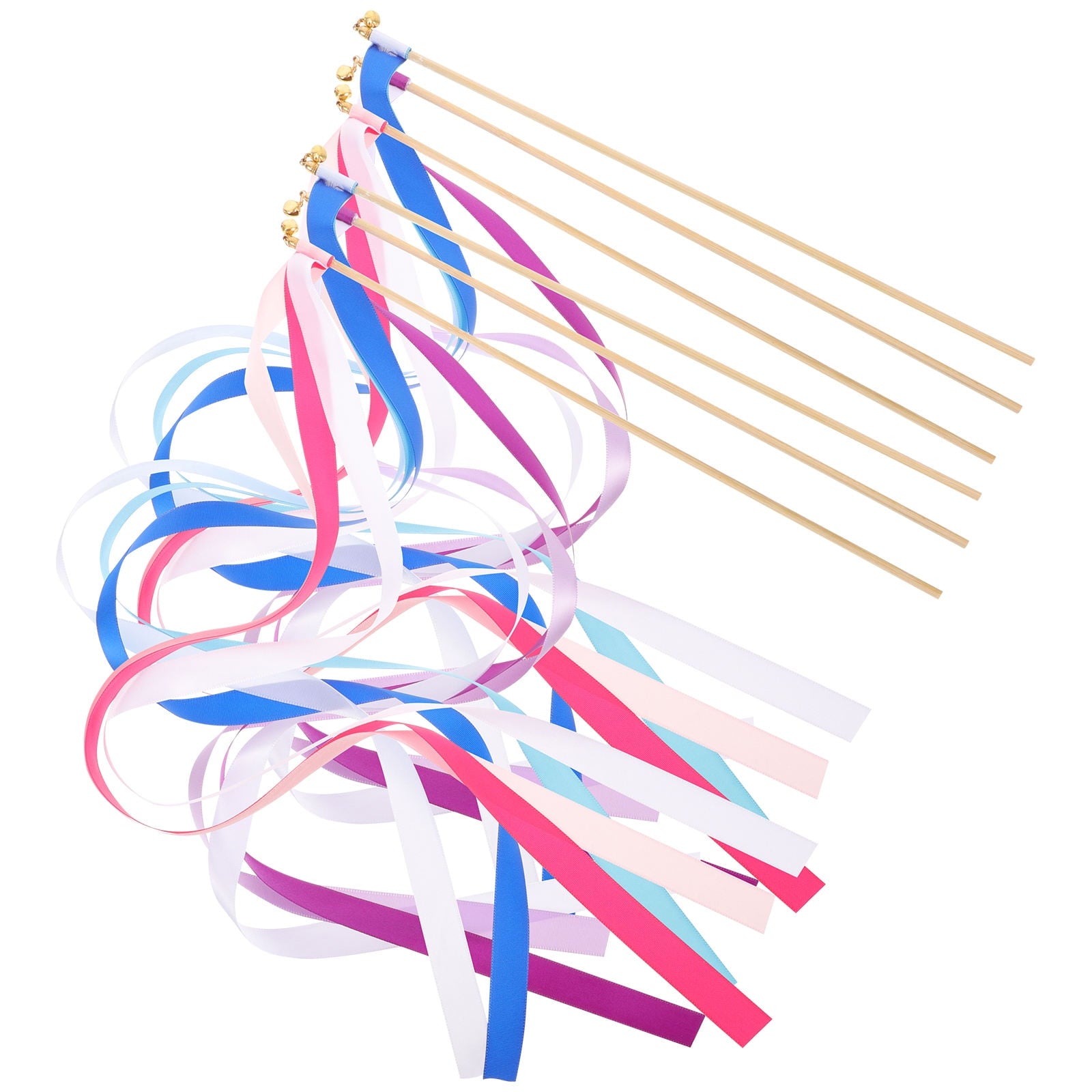 BESTONZON 30pcs Party Celebration Ribbon Sticks for Reception Supplies with Wood Material