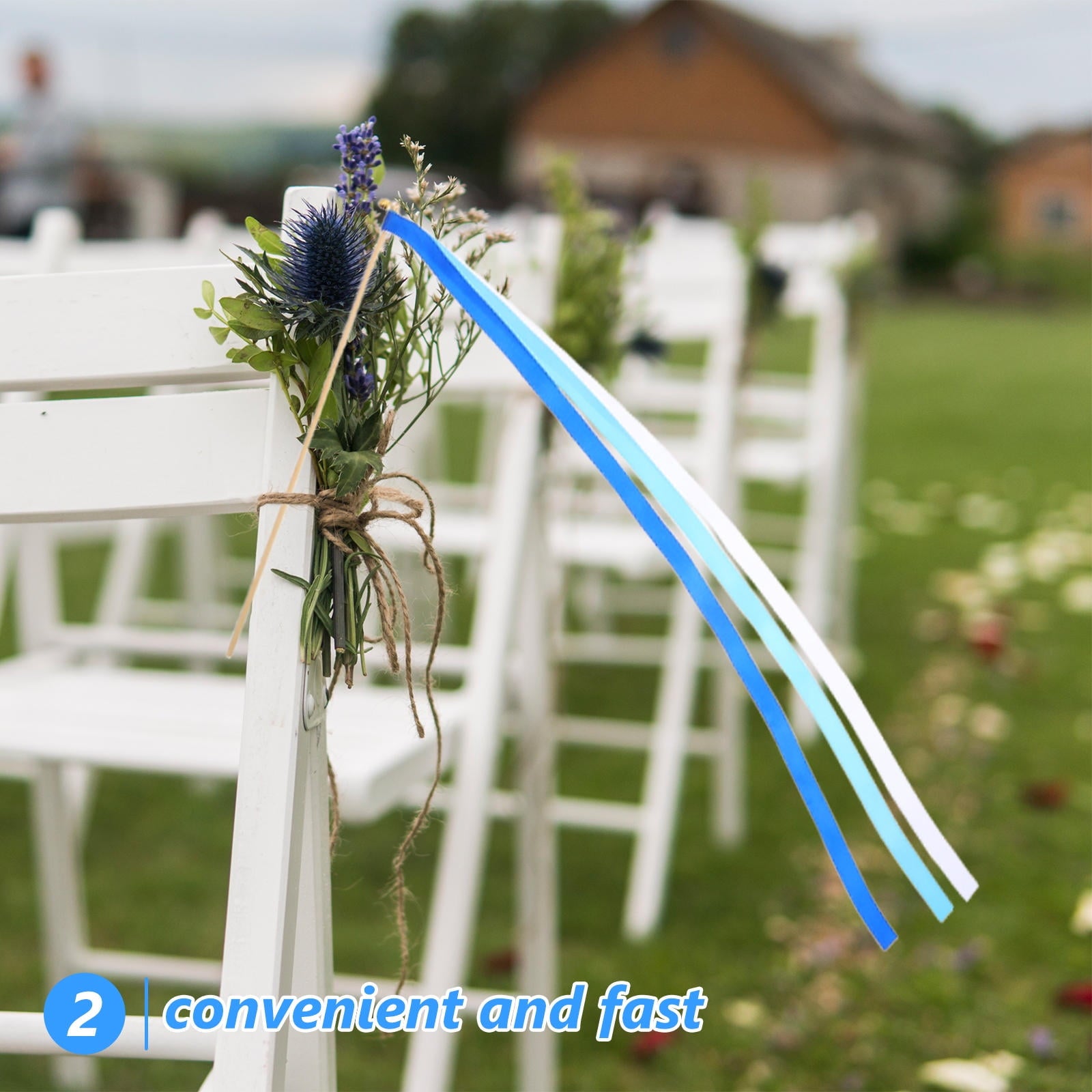 OUNONA Raindrops 30pcs Wedding Ribbon Sticks Party Streamers Wands Exit Decor Accessories