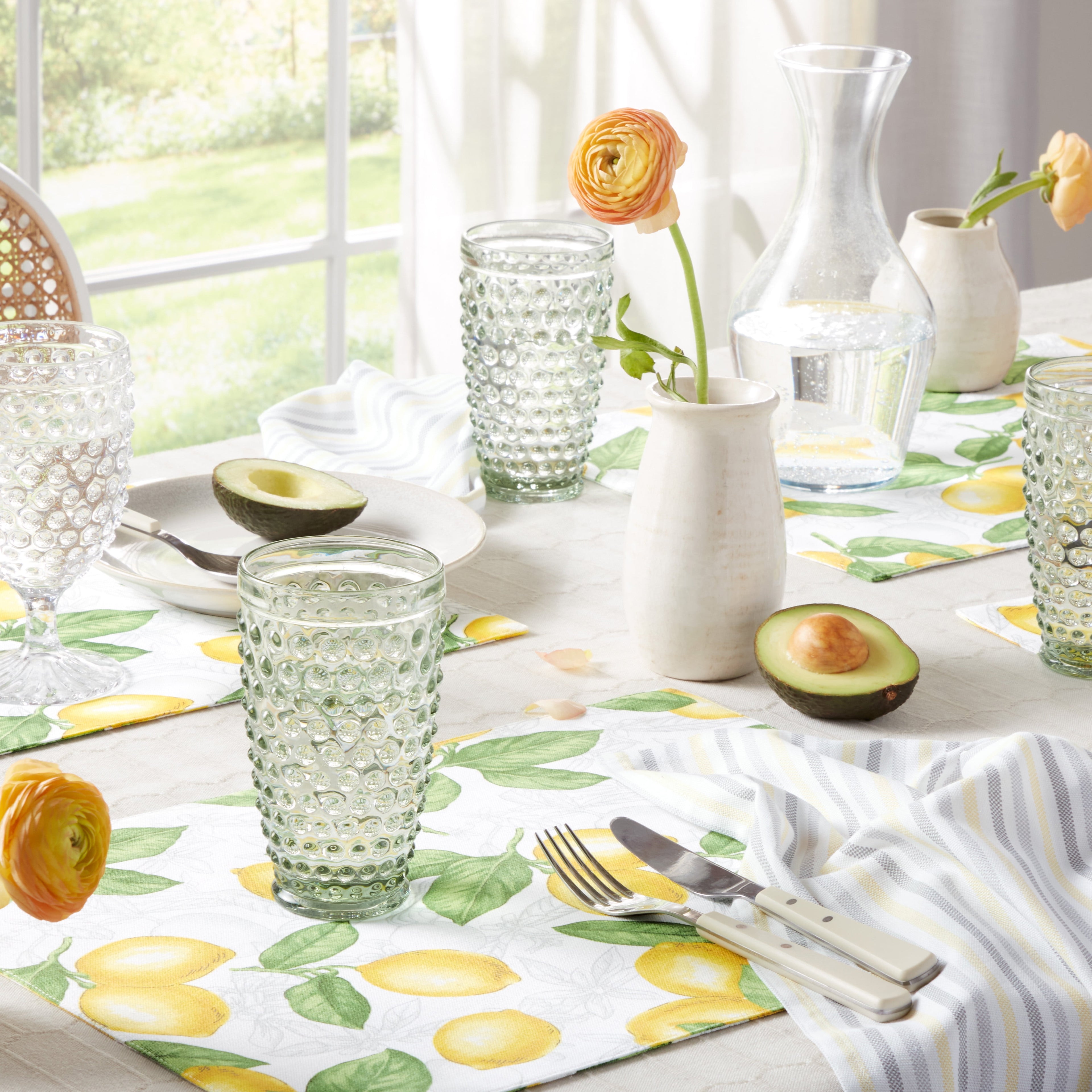 Martha Stewart Honeycomb Modern Farmhouse Fabric Tablecloth, White, 60"x120"
