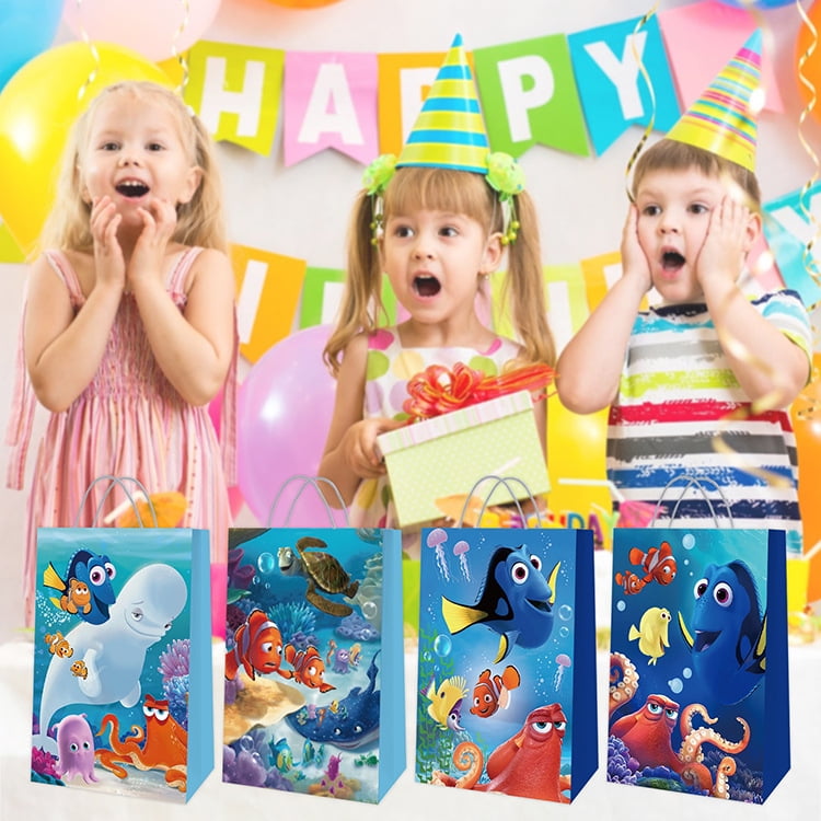 24 Pcs Nemo Cartoon Party Gift Bags, Birthday party bags, Cartoon candy bags, Party Supplies（8.26"×5.9"×3.15"）