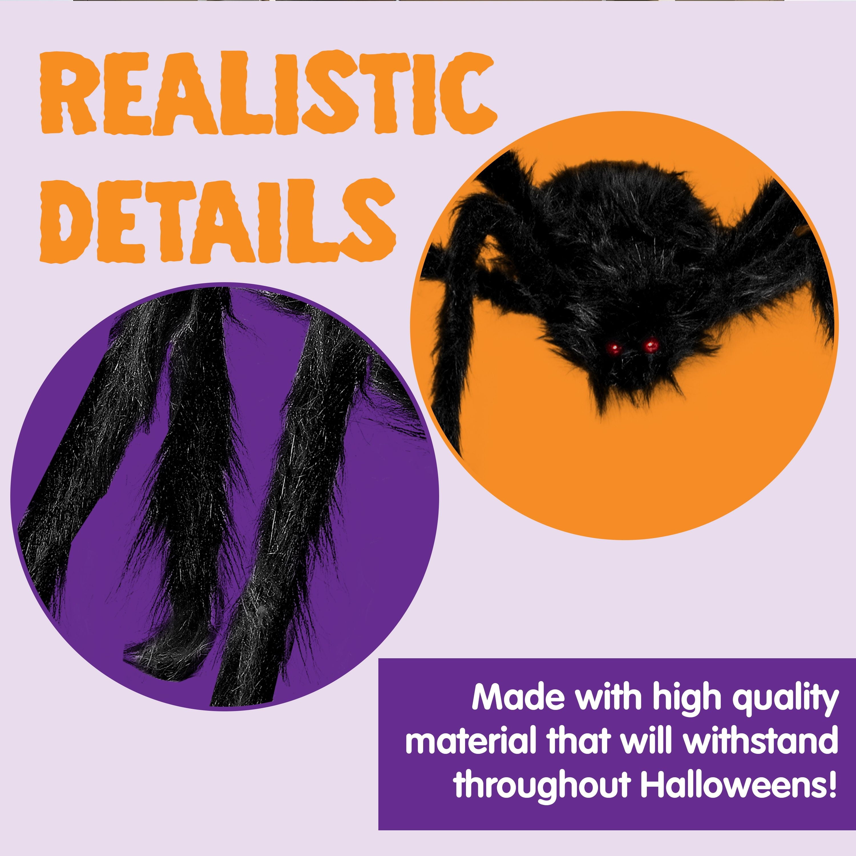 Joyfy Halloween Decorations Outdoor,59'' Giant Spider with 400 sqft Spider Web  Fake Spiders with Triangular Huge Spiders Web for Indoor Outdoor Halloween Decorations Yard Haunted House Decor