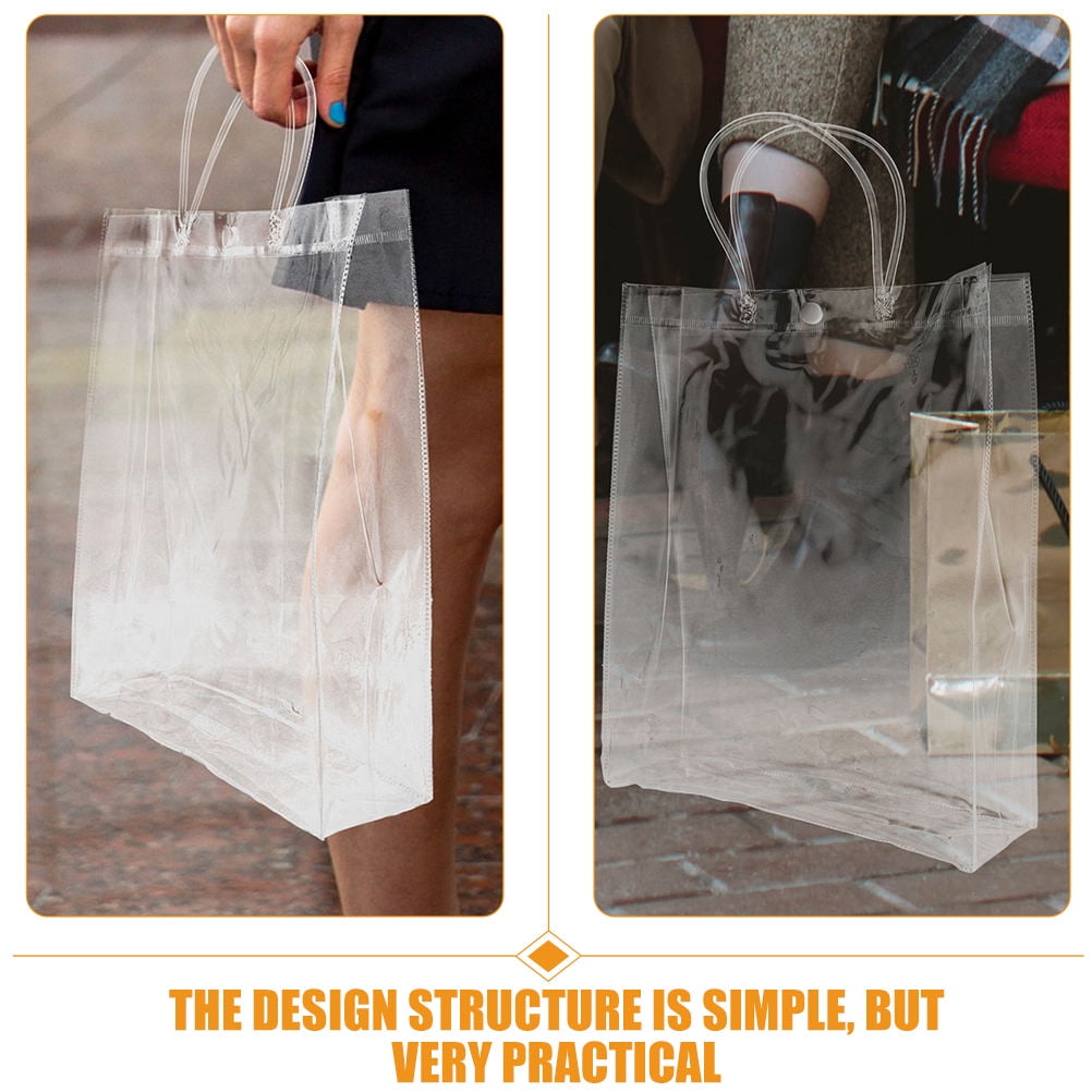 Hytrove 10Pcs Clear Wrapping Bags for Presents Reusable Tote Bag for Christmas 34.0X24.0X12.0in