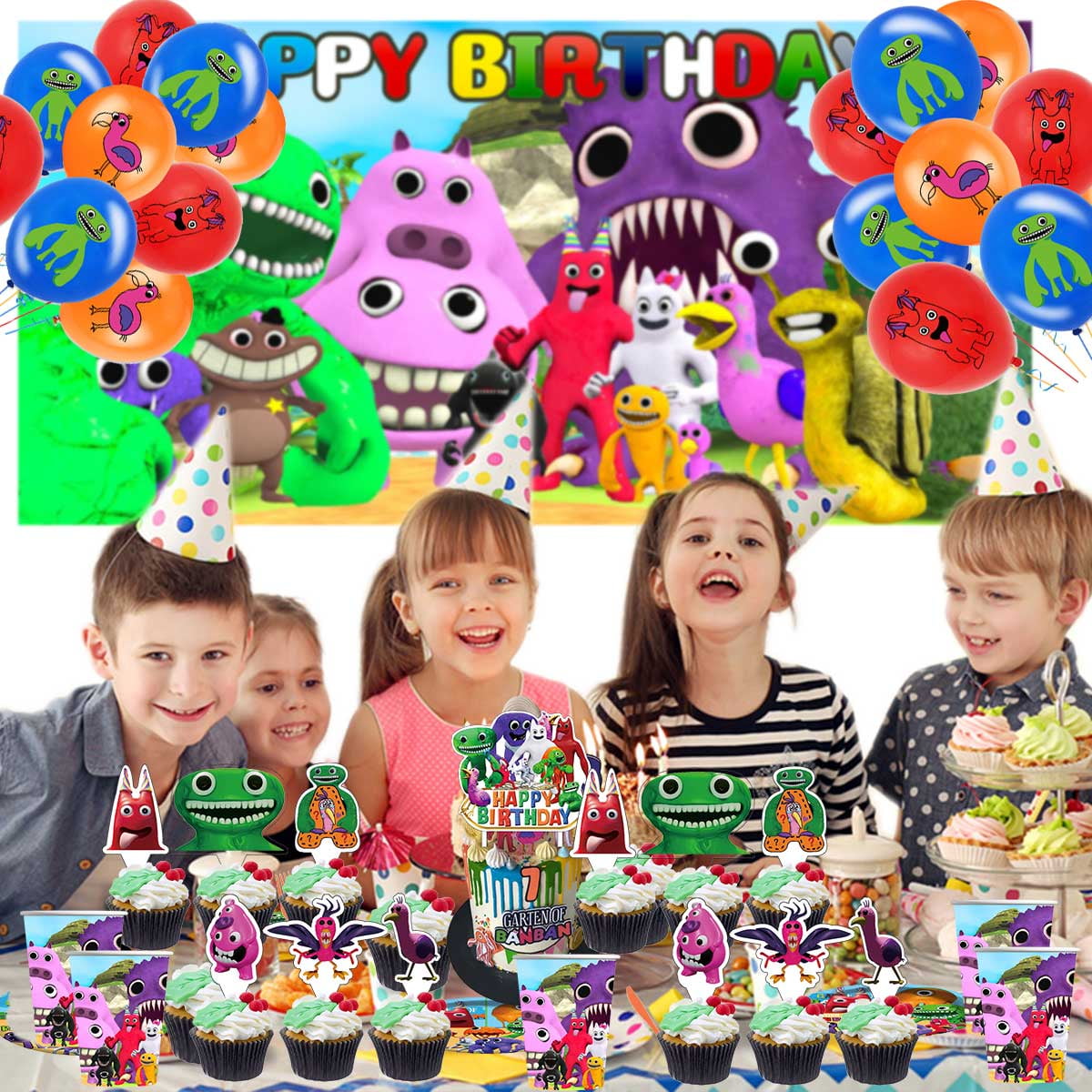 Garten of banban Party Supplies Decor Backdrop Cake Topper Plates Balloons Banner Decorations Tableware