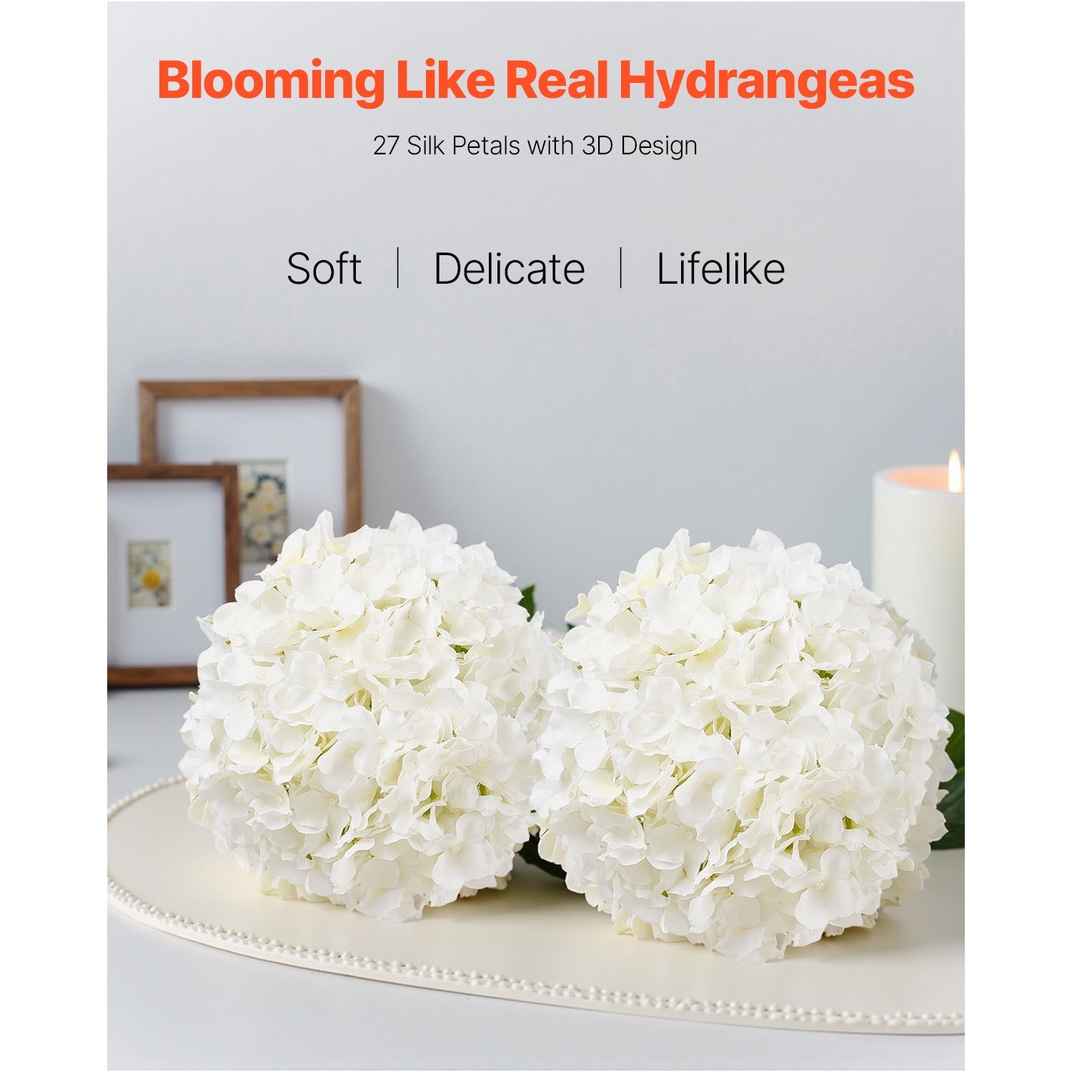 KFFKFF Synthetic Blooms, 305 Count Lifelike White Silk Imitation Hydrangea Bunch, White Counterfeit Bridal Shower with Stems for Handmade Wedding Posies, Household Centerpiece Designs