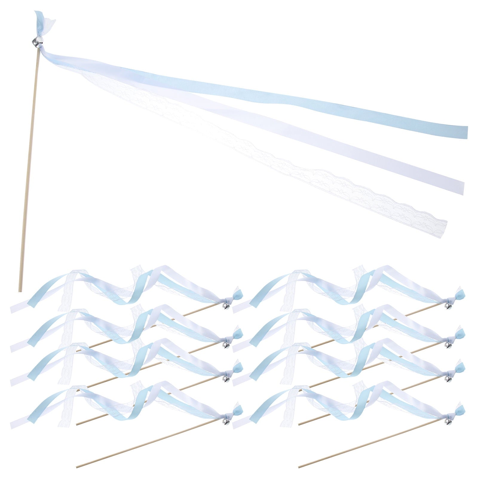 Worgeous 30 pcs  Wedding Streamers Wedding Lace Ribbon Sticks Ribbon Fairy Sticks Party Ribbon Streamers