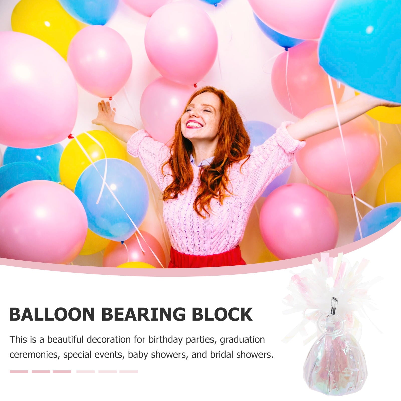 WHAMVOX  12 Pcs Balloon Accessory Aluminum Foil Weights Balloons for Birthday Party Colorful