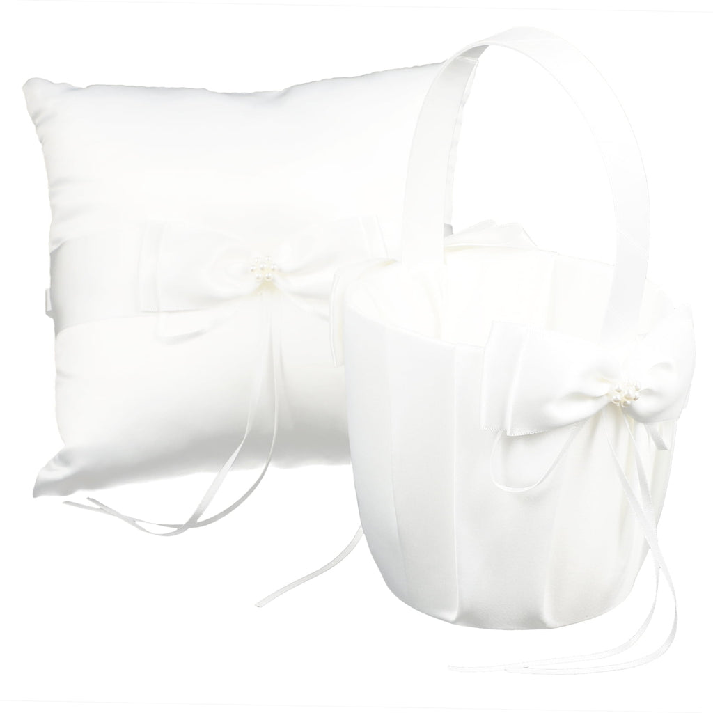 ifundom Ring Bearer Pillow White Cloth 2Pcs