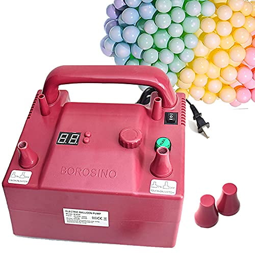 Portable Electric Balloon Blower Pump, Dual Nozzle Balloon Inflator with Timing Function,Adjustable Inflation Speed,110V 800W with 2 Inflation Nozzles for Wedding,Birthday Party,Festival Decoration