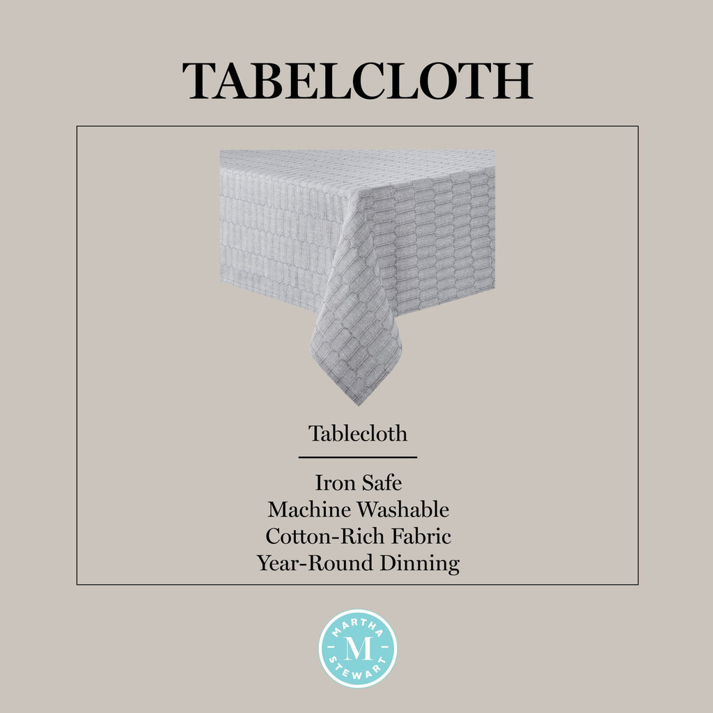 Martha Stewat Honeycomb Fabric Tablecloth, 60"x102"
