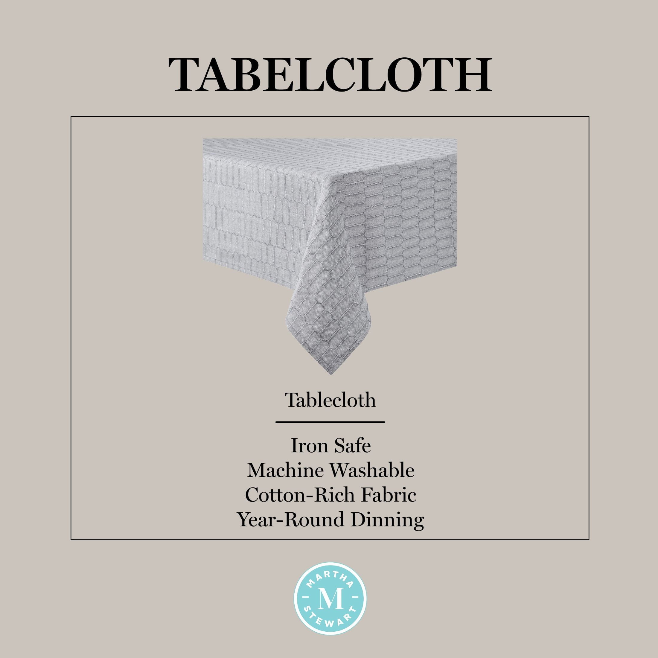 Martha Stewat Honeycomb Fabric Tablecloth, 60"x102"