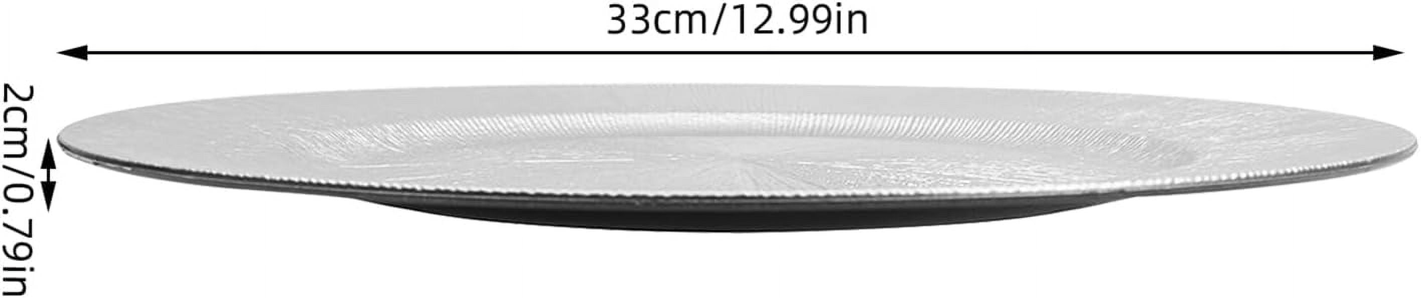 50Pcs Charger Plates Set, 13" Round Plates Plastic Charger Plate Decorative Round Plate Chargers Wedding Decorative Table Charger Plates for Dinner Wedding Party Event Tabletop Setting Decor Silver