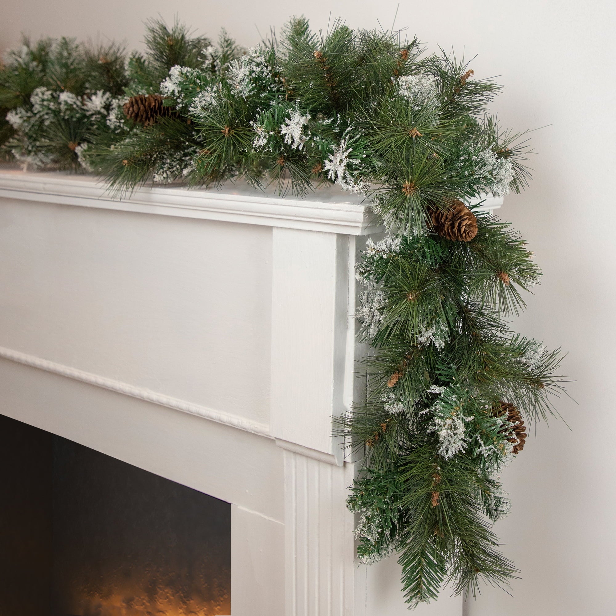 Northlight Real Touch™️ Snow Valley Pine Artificial Christmas Garland - Unlit - 9' x 10"