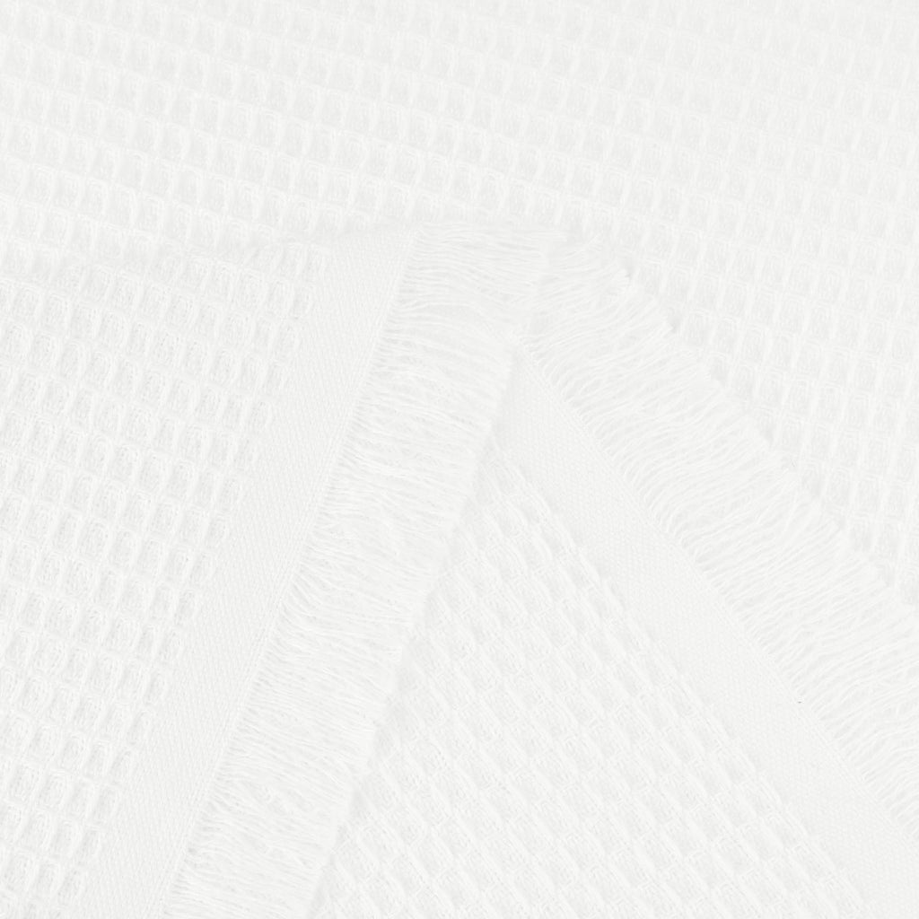 Unique Bargains Rectangle Cotton Linen Table Cover with Tassels for Dining Table White 51"x71"