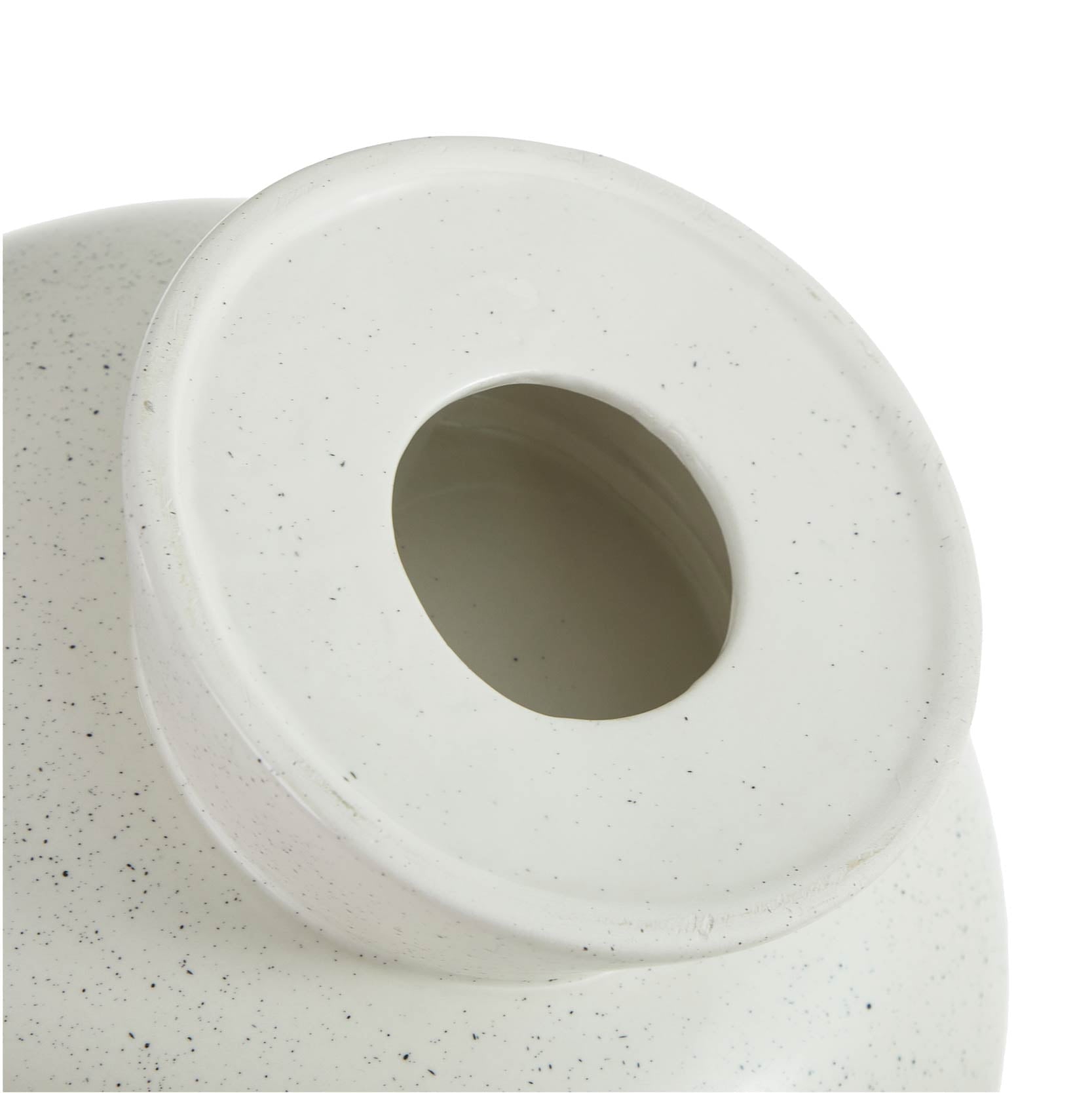 Beautiful 12" Round Speckled White Ceramic Bowl by Drew Barrymore