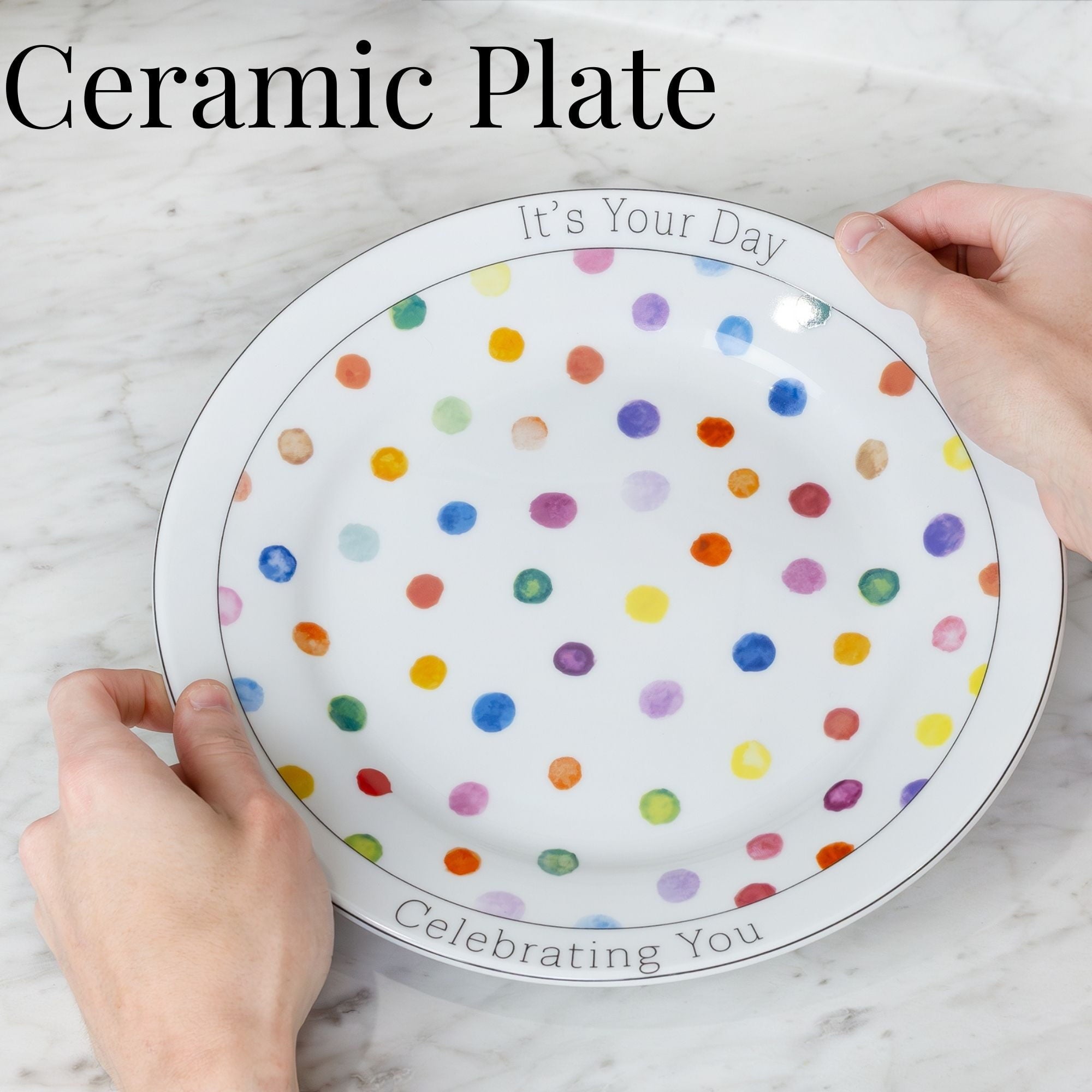 Darware Decorative Birthday Plate, Special Occasion It’s Your Day Ceramic Gift Plate for Birthdays, Anniversaries, Weddings, and More