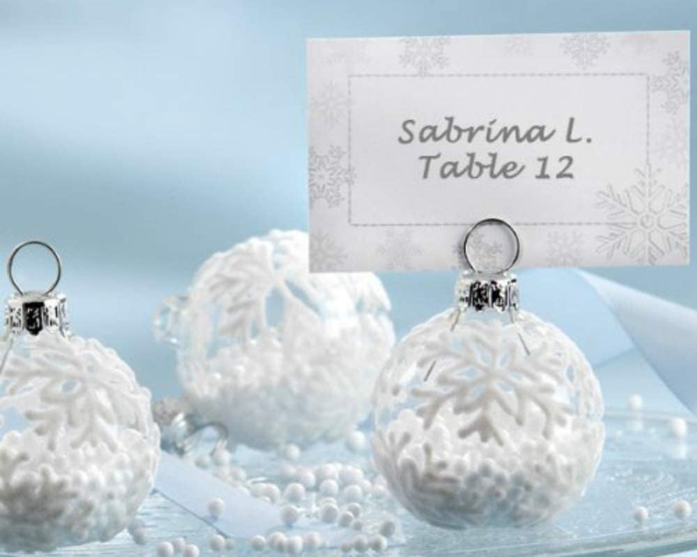 Kate Aspen Place Card Holders (Place Cards Included) - Set of 12 - Table Number Holder for Weddings, White Pumpkin Photo Holder for Table Assignments at Bridal Showers or Anniversaries