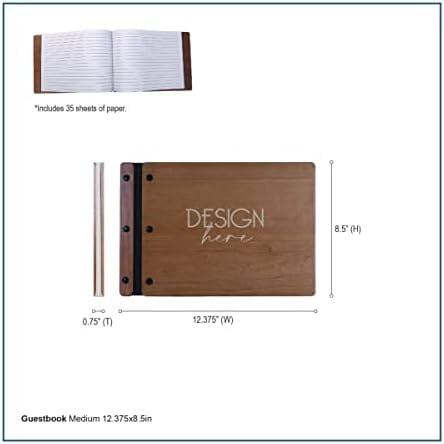 Personalized 50th Wedding Anniversary Guest Book for Couple 50 Years of Marriage Celebration, Wooden Maple Signature Registry Guest Book for Fiftieth Wedding (Maple)