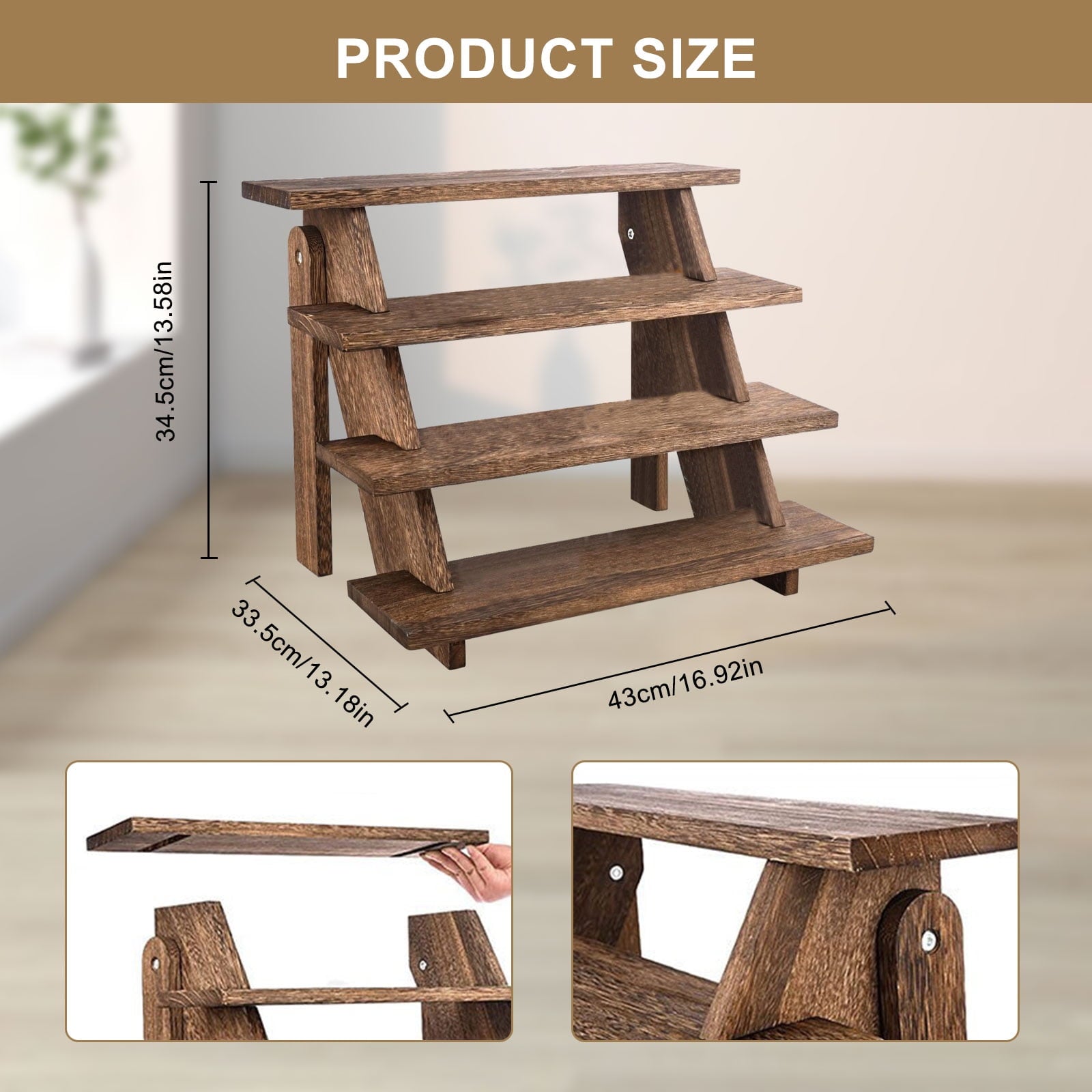 Wooden Display Stand Cupcake Stand, Rustic Tiered Display Stand, Table Display Stand for Party Decoration Supplies