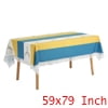 Unique Bargains Lace Rectangle Decor Macrame Polyester Kitchen Party Tablecloth Yellow Blue 59x79 Inch
