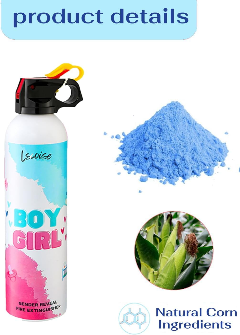 Gender Reveal Confetti Powder Cannon,  Color Blaster Party Popper for Gender Reveal Baby Showers, 2 Pack Party Supplies