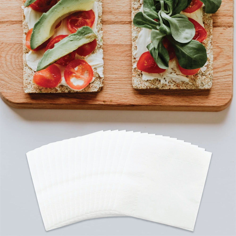 JAM Paper Medium Lunch Napkins, 6 1/2 x 6 1/2 , White, 480/Box