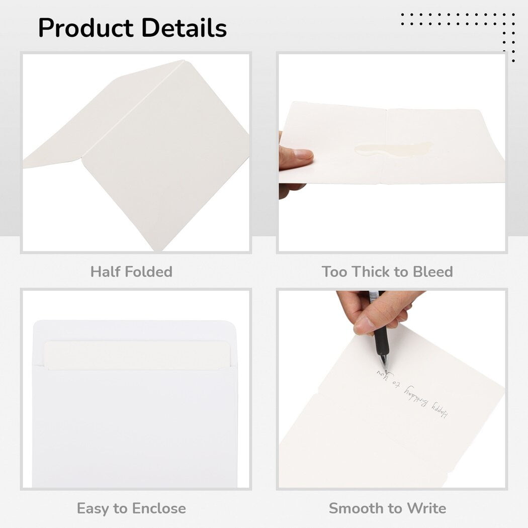 100Pcs Blank Watercolor Cards with Envelops, DIY Greeting Card Stocks in Bulk, Folding Hard Cardstock for Painting Invitations Notes Wedding Baby Shower Christmas