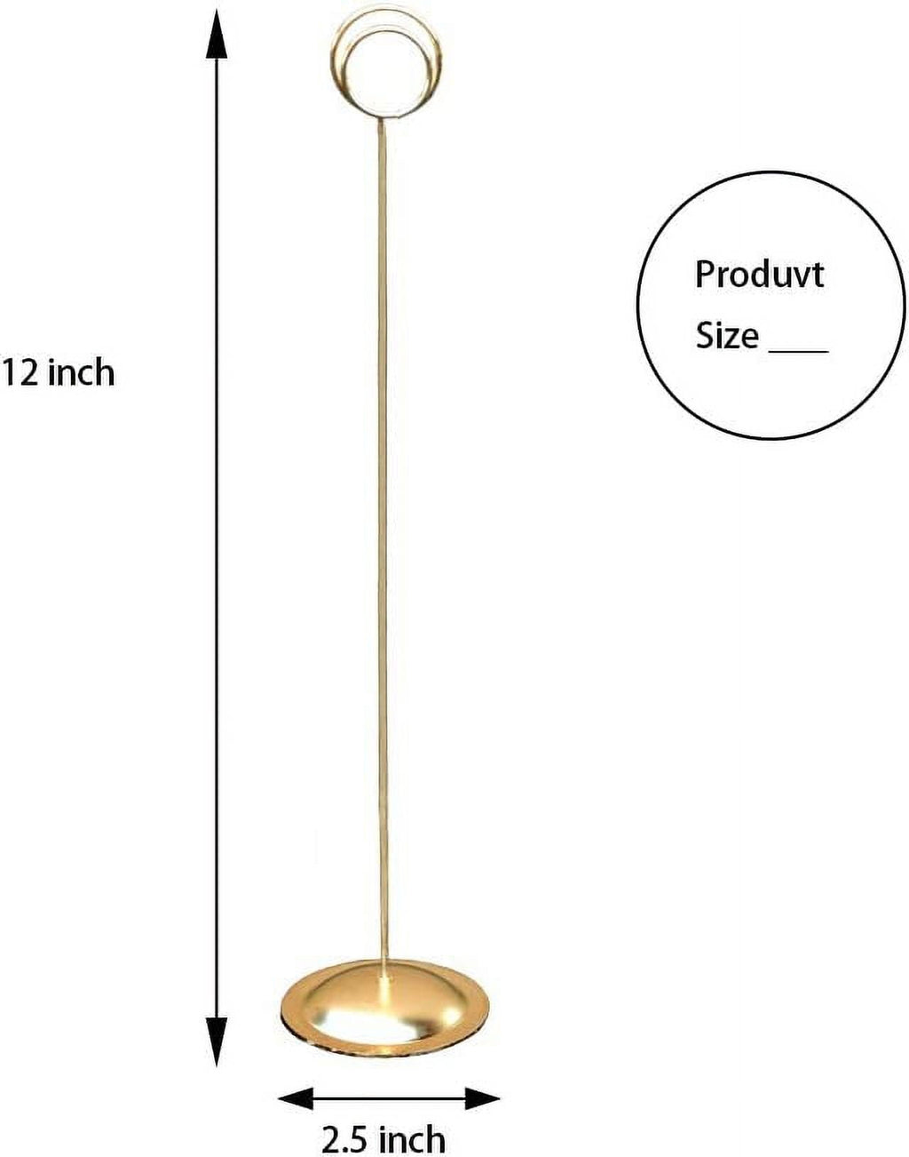 HOHIYA Table Number Holders Stands Card Wedding 12 inch Tall Gold 12pcs