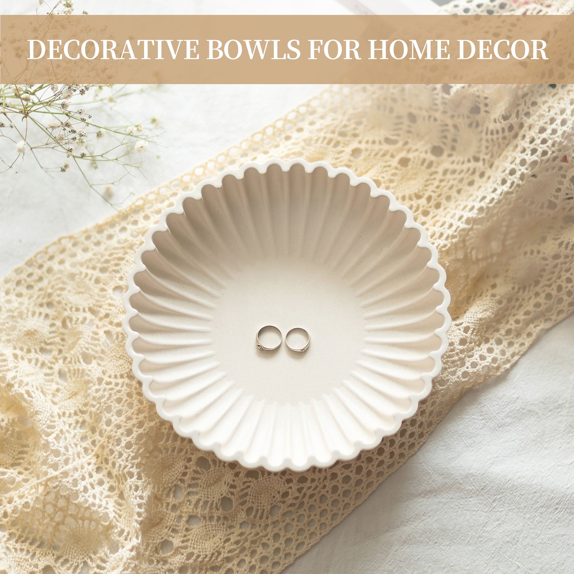 Hanobe Decorative Bowl for Home Decor,Stylish Resin Key Bowl for Entryway Table，Fruit Bowl for Kitchen Counter，9.44"
