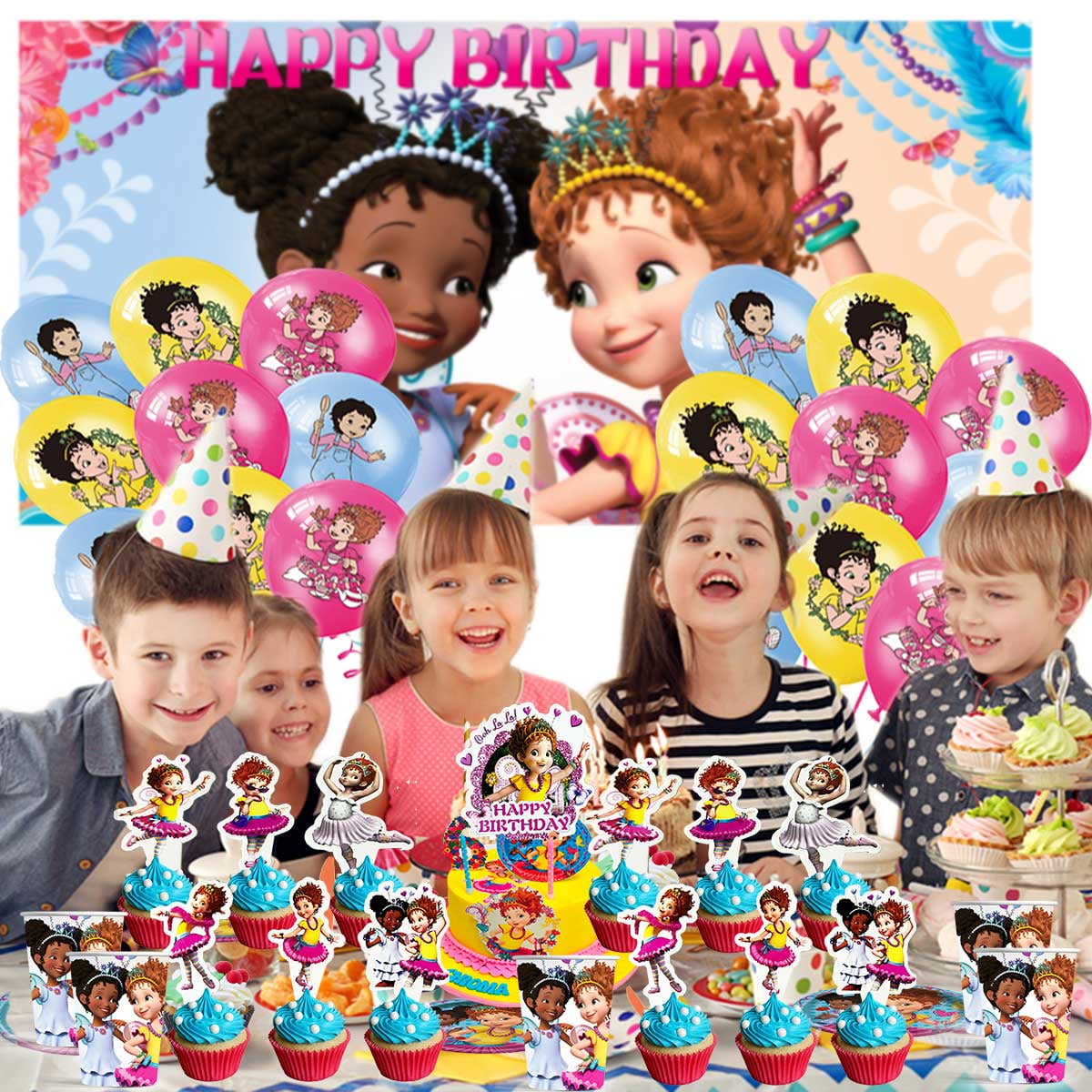 Fancy Nancy Balloons Party Supplies Decor Tableware Birthday Cake Topper Decorations Banner Backdrop