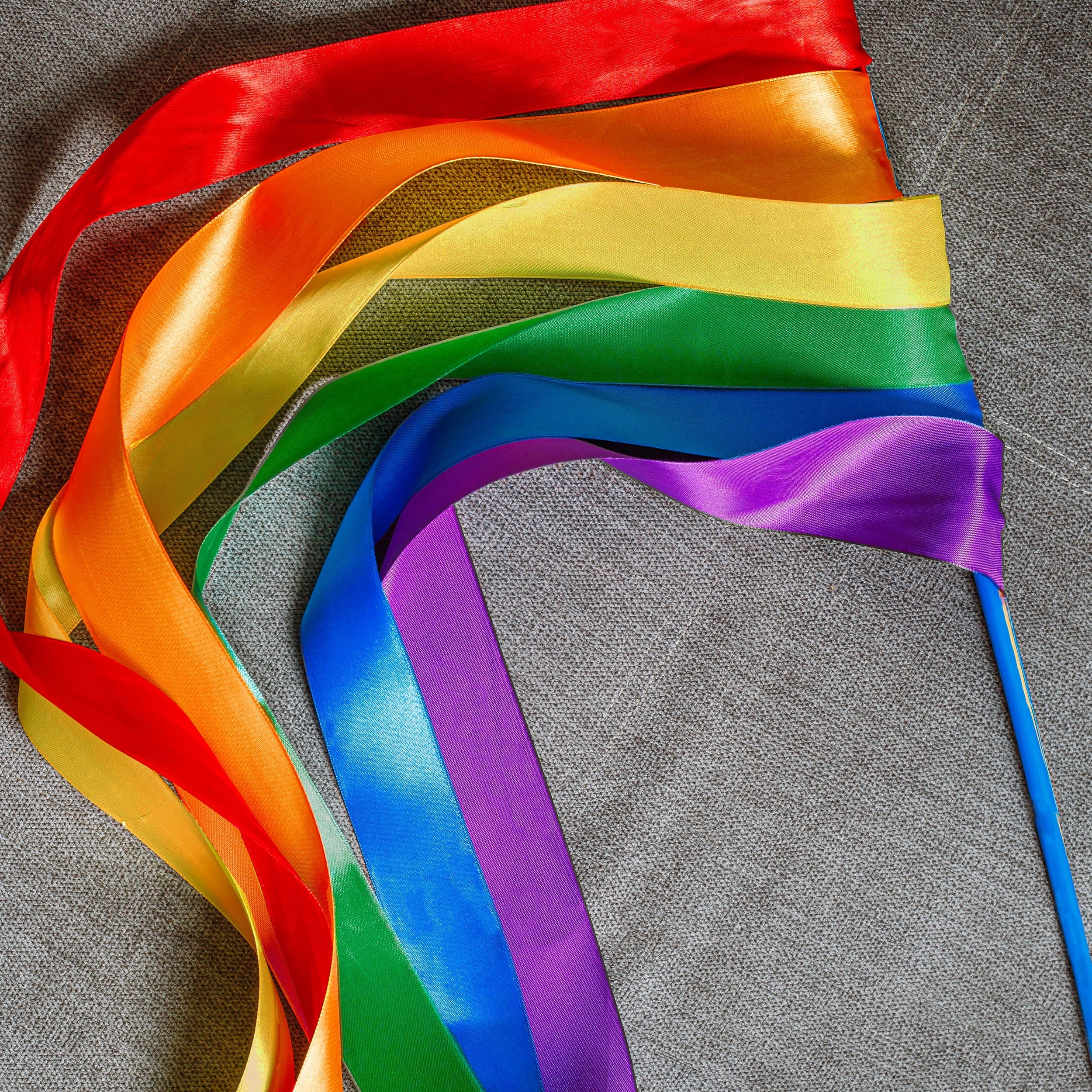 Rainbow Double Faced Satin Ribbon, 6 Colors, 5/8" x 600 Yards by Gwen Studios
