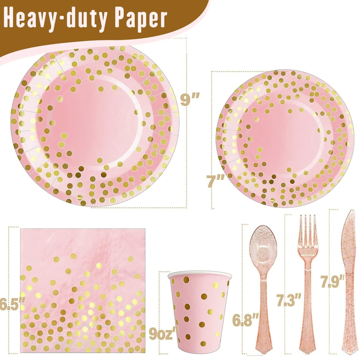 141 Piece Pink Gold Party Supplies Set Serves 20 - Plate Tablecloth Cup Napkins for Wedding Bridal Shower Baby Shower Holiday Parties