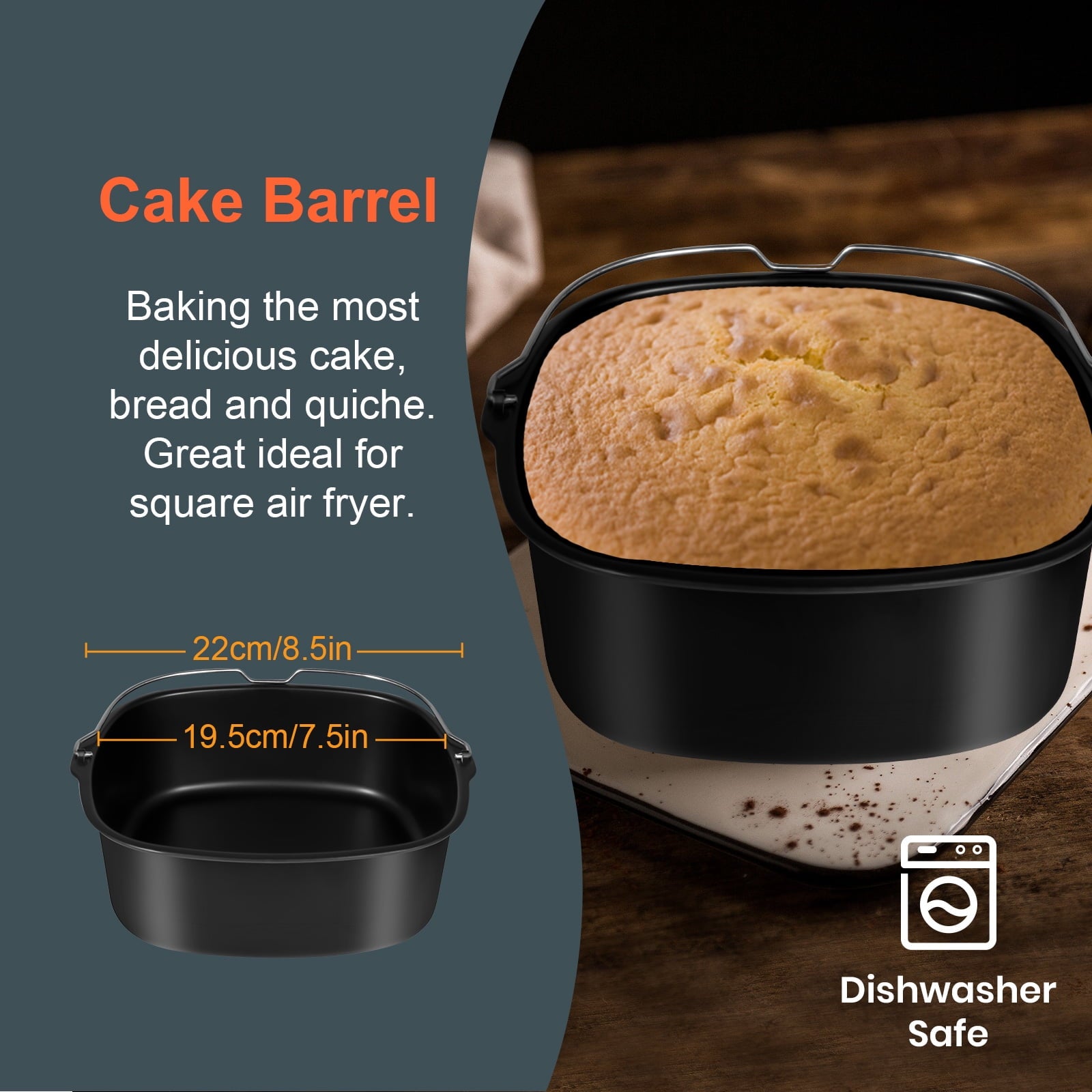 BISNIE Air Fryer Accessories setFood Grade Materials and BPA Free Machine Washable for 5.5QT-6.2QT (2.62lb)