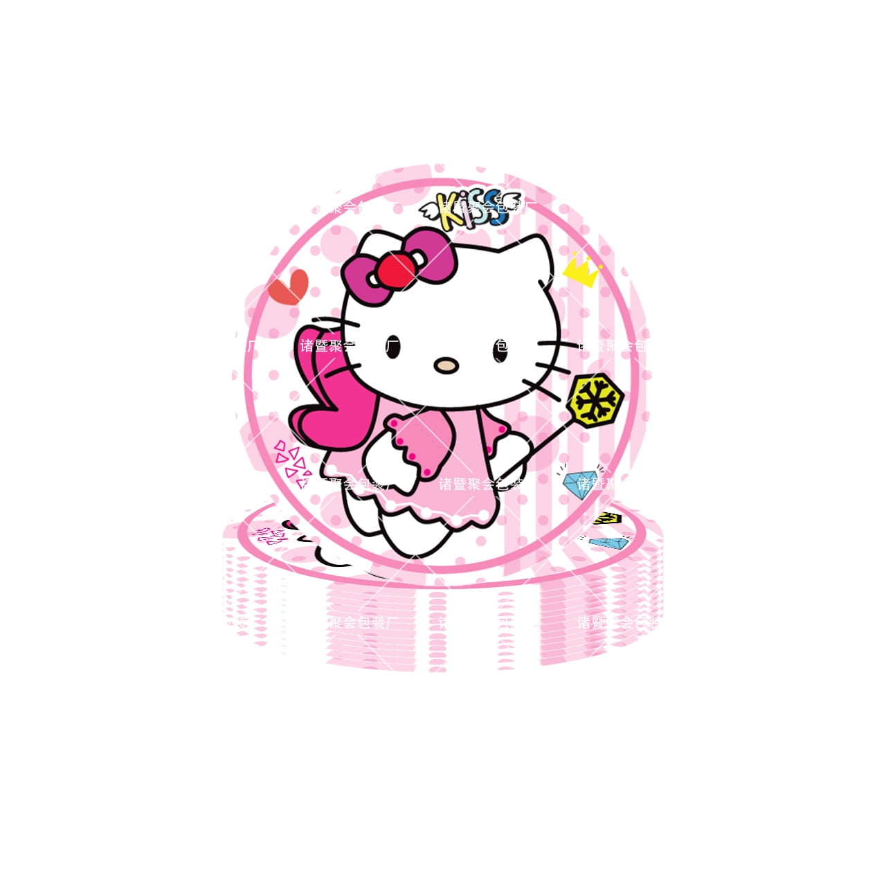 Hello-Kitty 71/81 PCS Party Supplies, Party Tableware, Disposable Paper Plates- Napkins-Forks Dinnerware Set