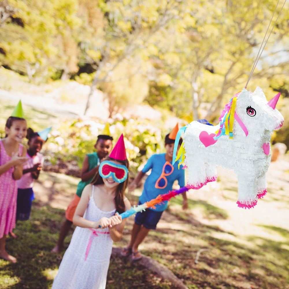 Unicorn Pinata for Unicorn Party Favor Supplies Birthday Party Supplies with Multi Color Hair & Tail and Pink Hearts (13 x 4 x 16 inches)