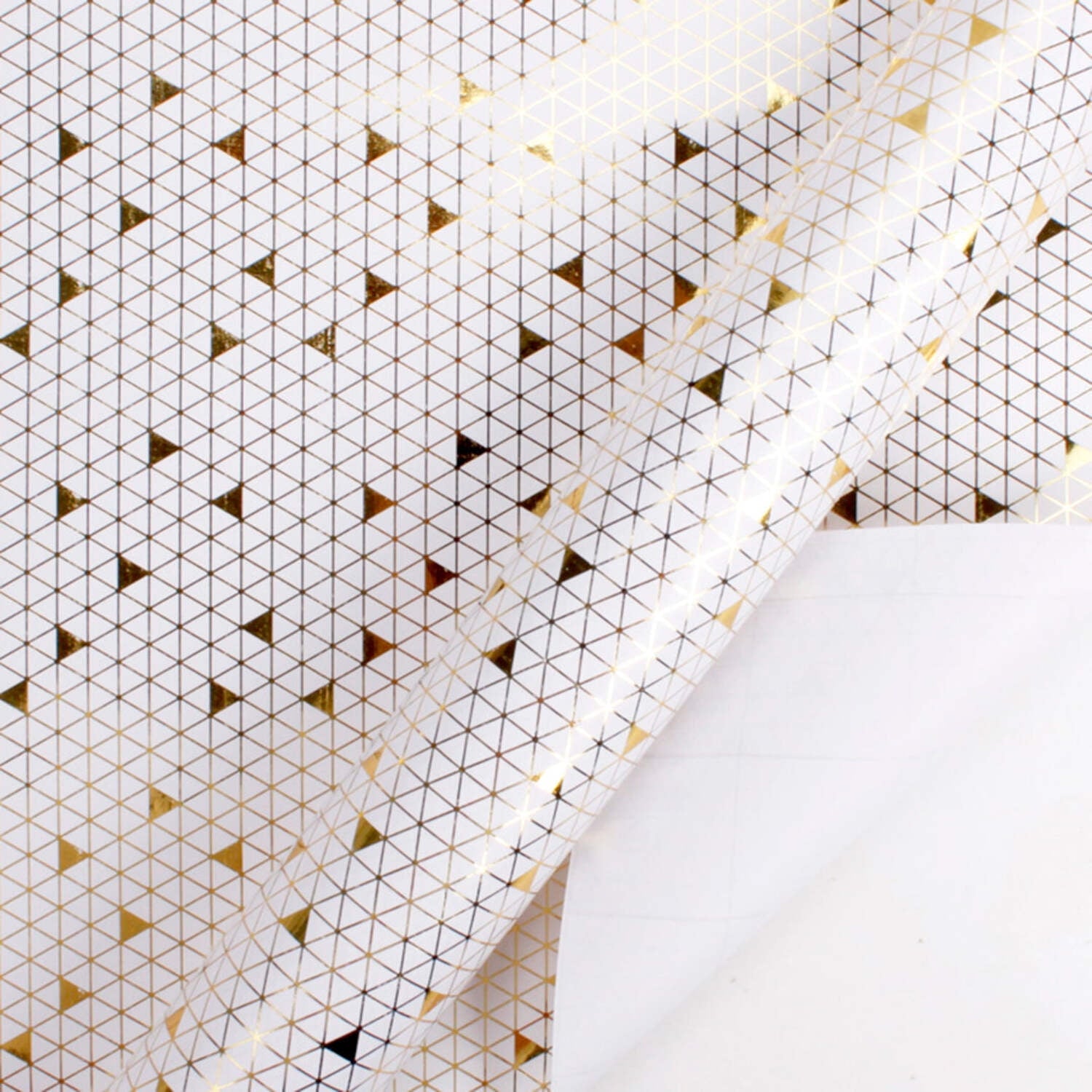 LaRibbons 30" x 10' Wrapping Paper Bundle (4 Roll Pack) White,Ivory,Gold Herringbone,Dots,Triangles,Art Deco