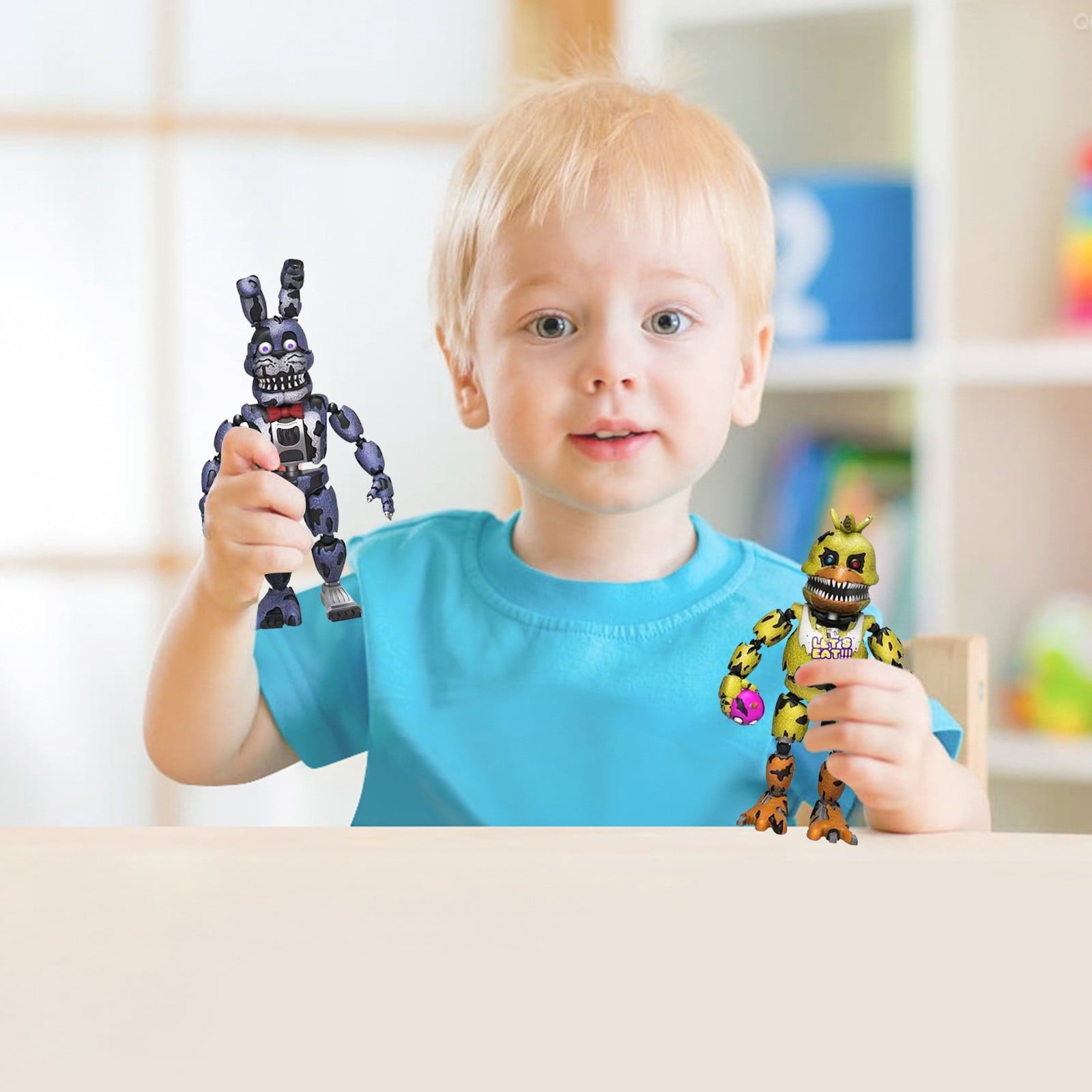 Kdfny FNAF Action Figures 5 Pcs Five Nights at Freddy's Movable Collectible Toys | Game-Inspired Dolls, Cake Toppers & Gifts for Fans & Kids