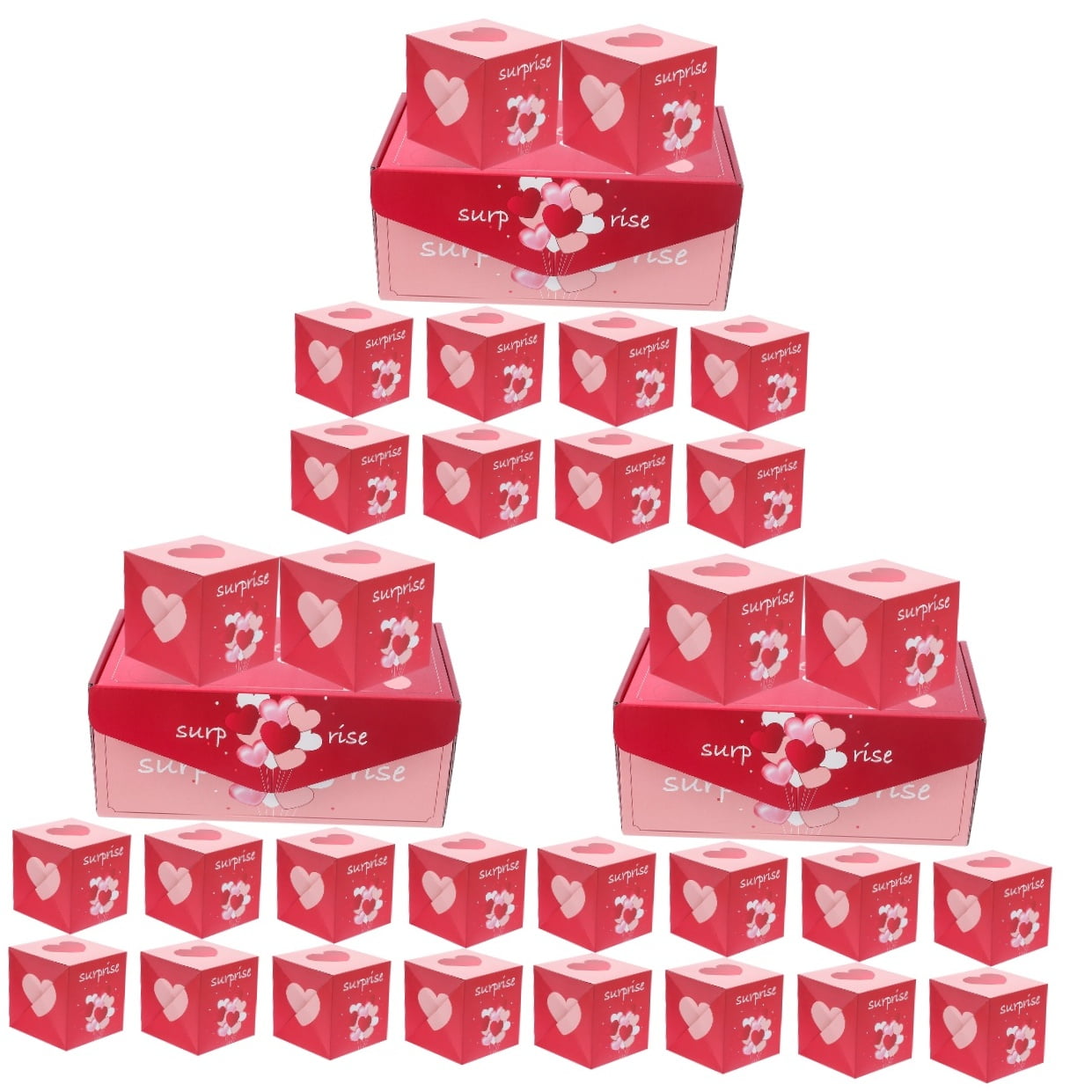 3 Sets  Valentine Day Candy Boxes Gift Wrapping Box Small Gift Box Holiday Bouncing Explosion Gift Box