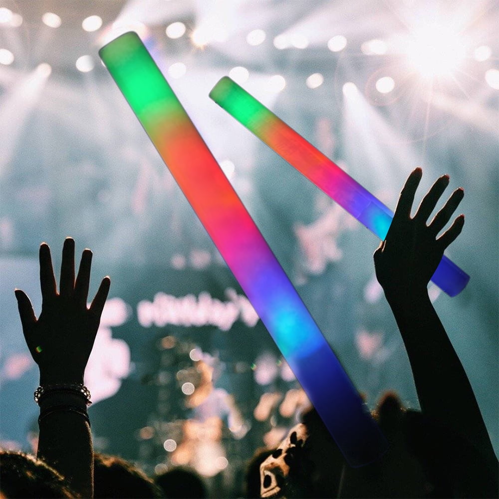 Bopika 20 Pcs Foam Glow Sticks - Colorful Flashing Fun for Parties, Weddings, and More