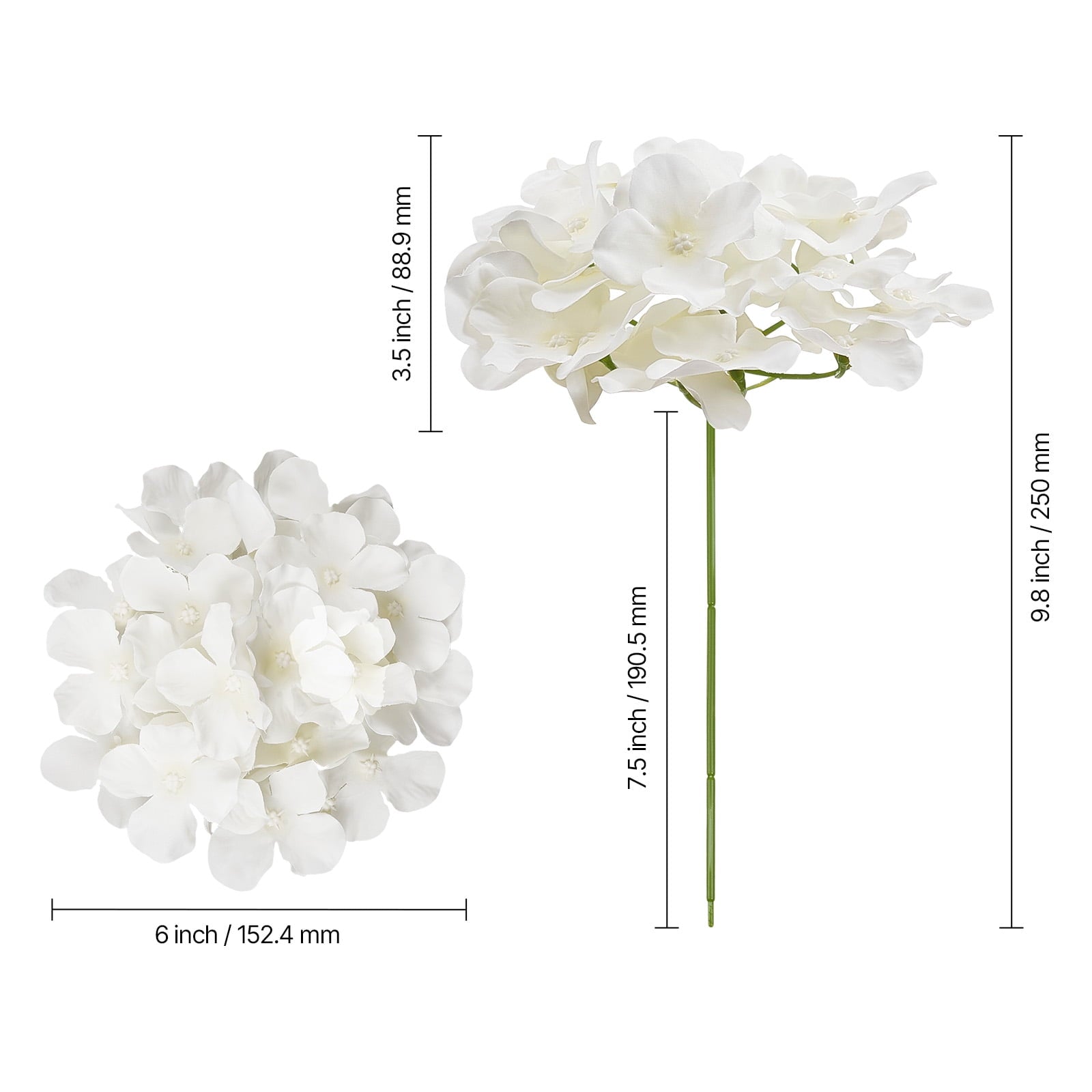 KFFKFF Synthetic Blooms, 305 Count Lifelike White Silk Imitation Hydrangea Bunch, White Counterfeit Bridal Shower with Stems for Handmade Wedding Posies, Household Centerpiece Designs