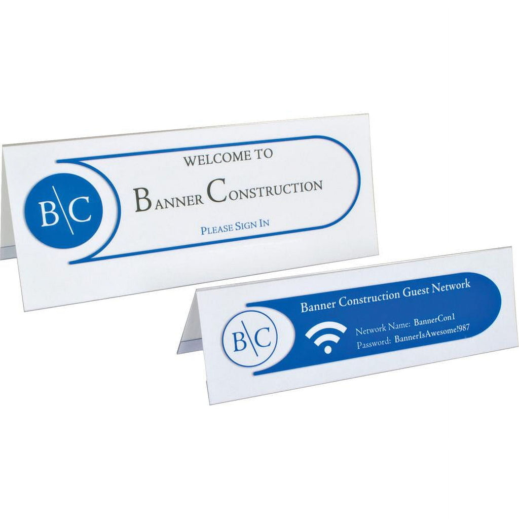 C-Line Tent Card Holders, 4 1/4" x 11", Rigid Heavyweight Clear Plastic, 25/Box
