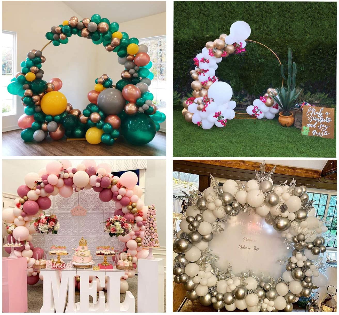 LANGXUN Large Size Golden Metal Circle Balloon Arch Decoration, for Birthday Decoration, Wedding Decoration, Graduation Decorations and Event Party Supplies, Baby Shower Photo Background Decoration
