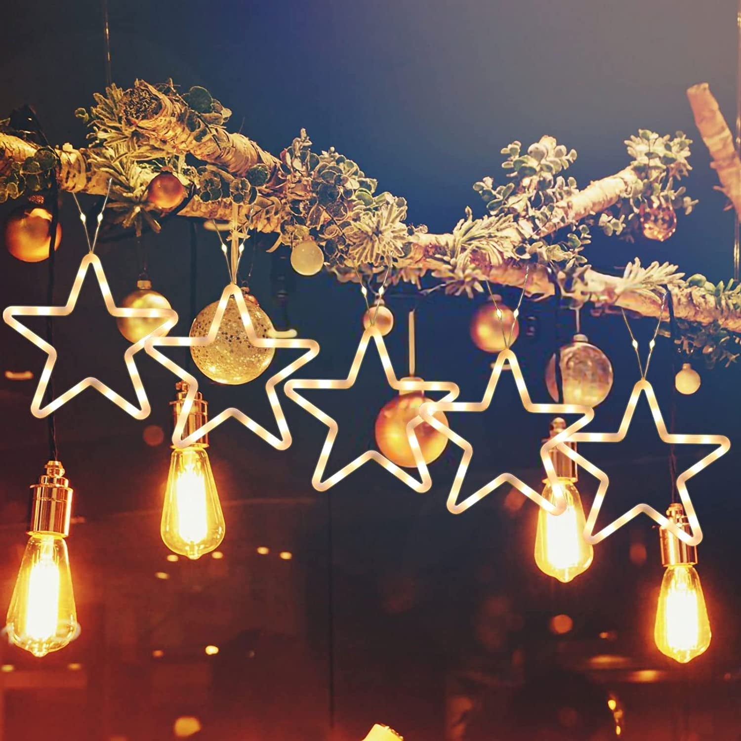 5 Star 11.8" String Light, 150 LED Lights with Remote 8 Lighting Mode, Warm White