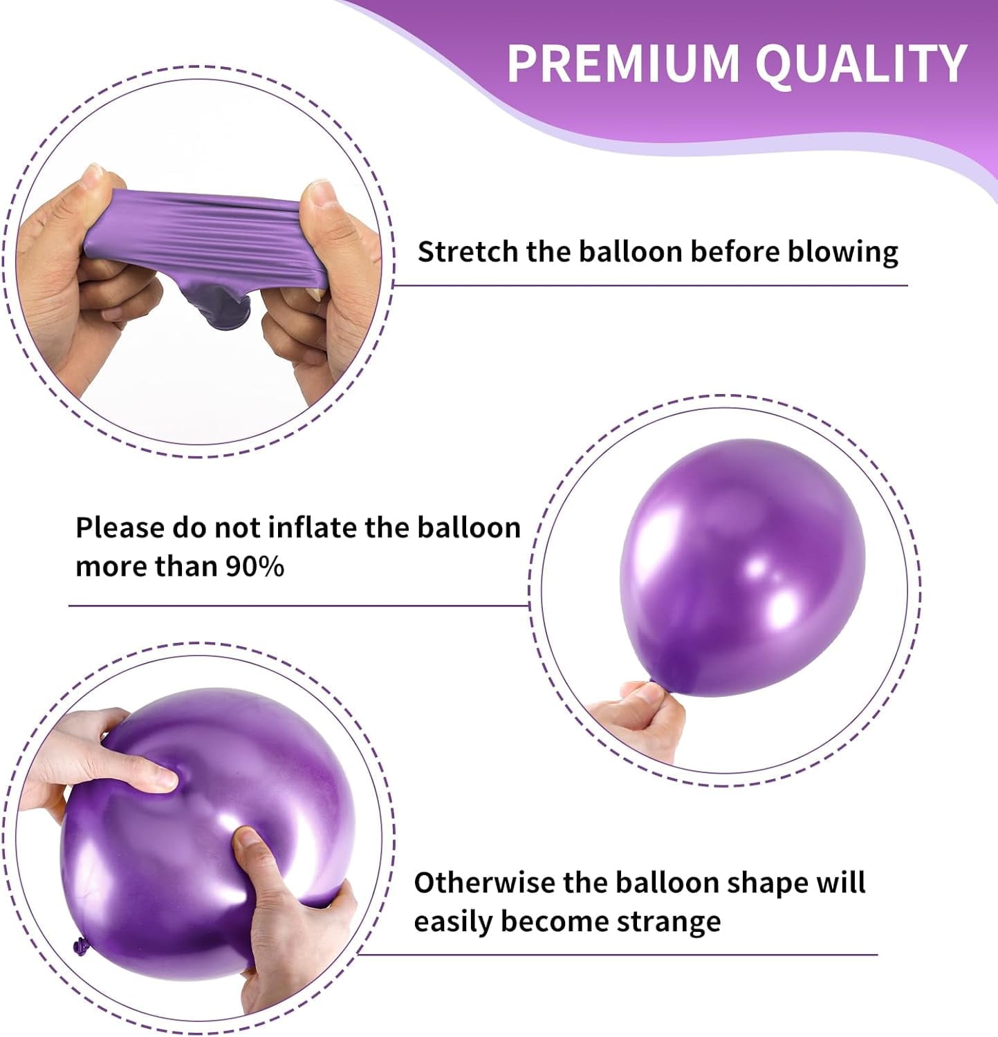 65 Pcs 12 Inches Lavender Purple Balloons, Purple Metallic and Confetti Balloons for Valentine's Day, Baby Shower, Girls Birthday, Wedding, Anniversary Party Decorations