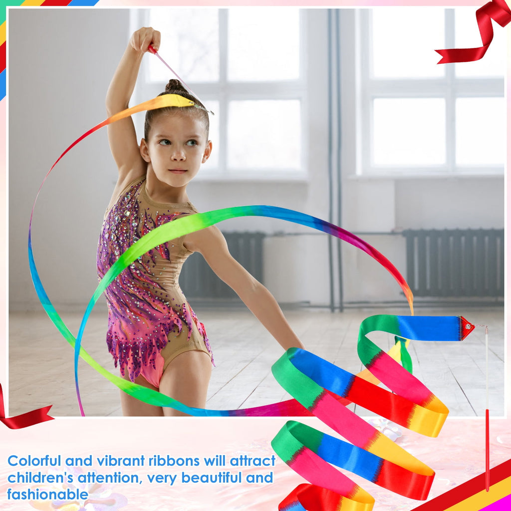 36Pcs Dance Ribbons for Kids Colorful Dancing Wand Reusable Dance Streamer for Party Games Gymnastics Goody Bag Stuffers